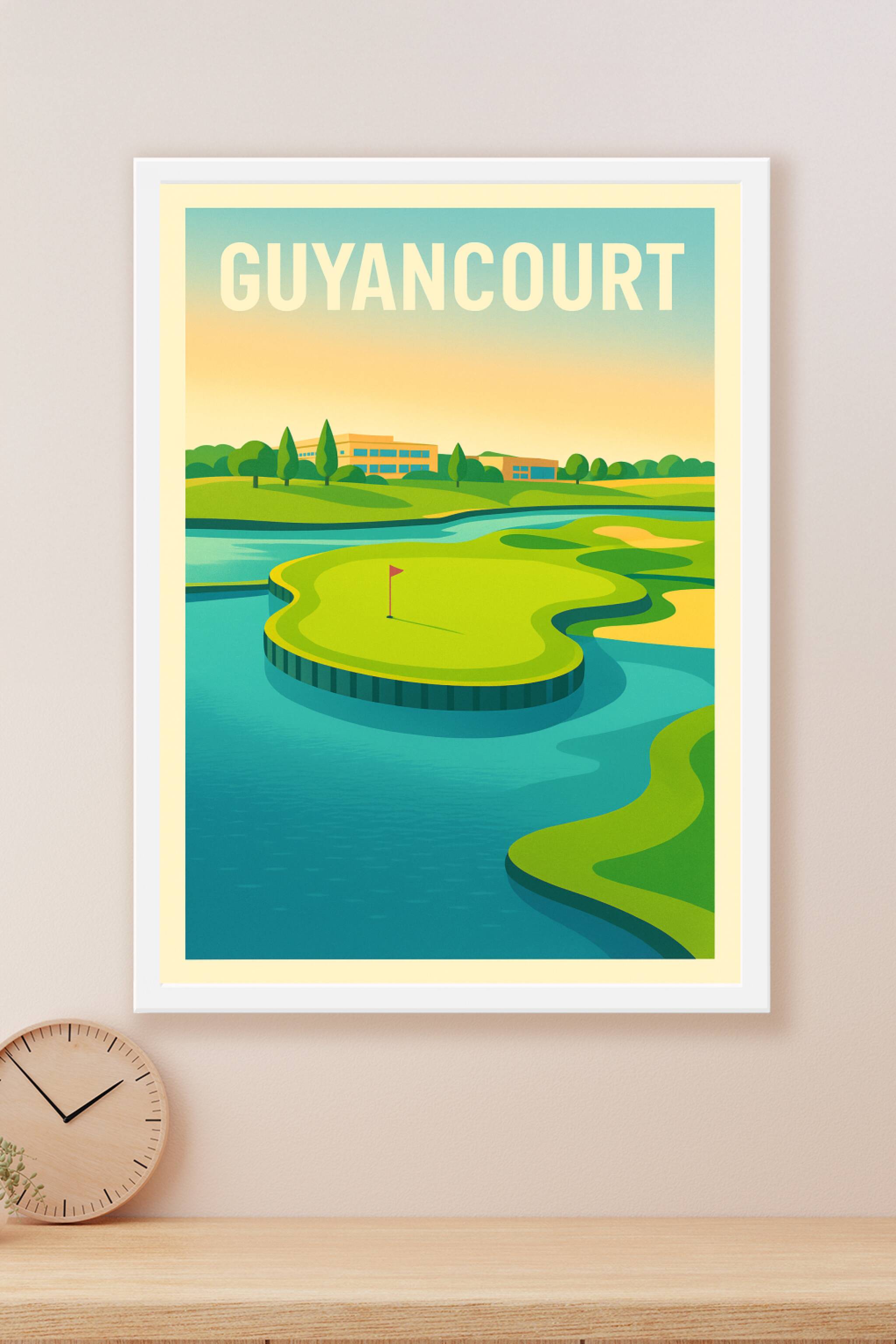 Affiche Guyancourt — Évasion et verdure au cœur du golf · poster d'art de Guyancourt