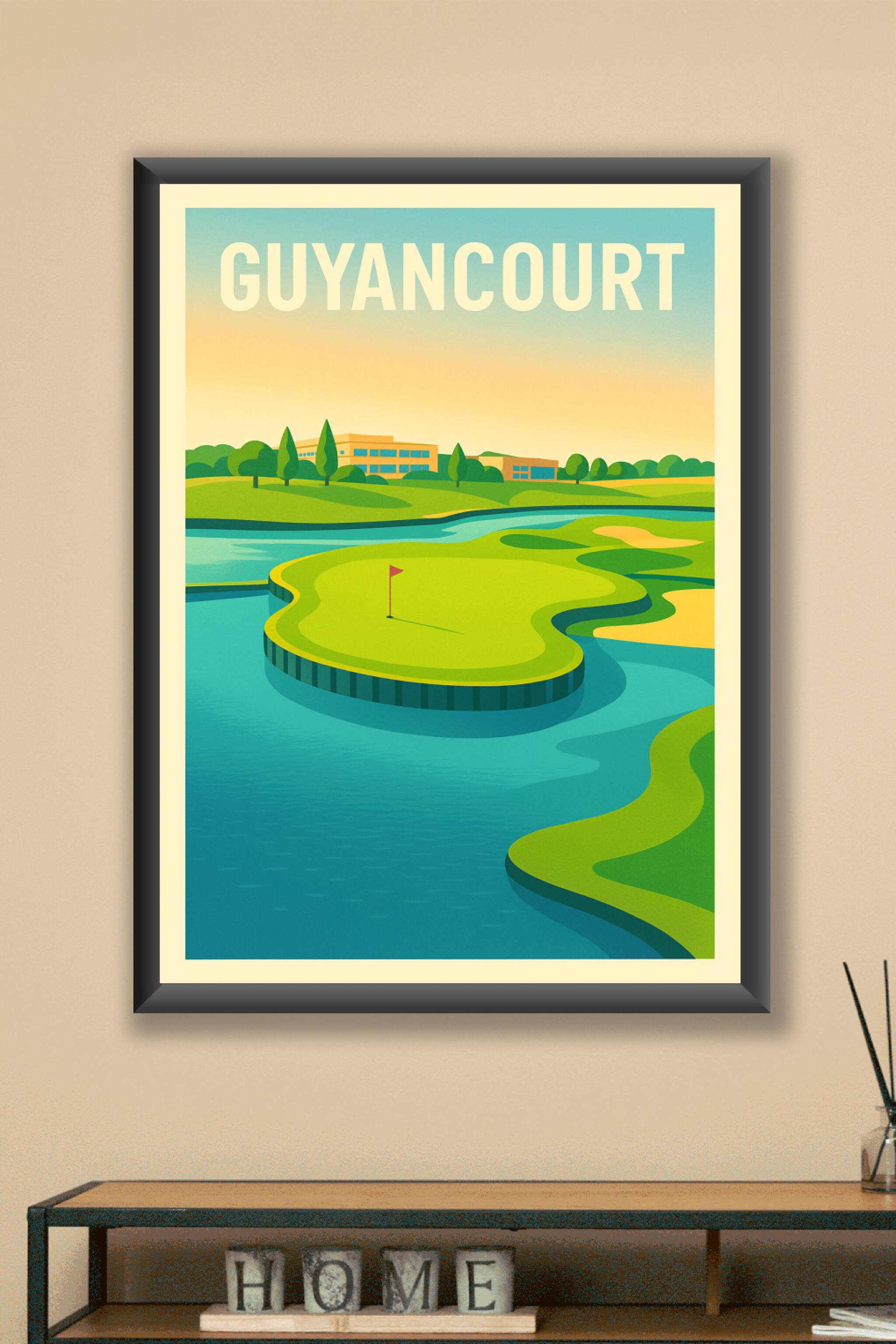 Affiche Guyancourt — Évasion et verdure au cœur du golf · poster d'art de Guyancourt