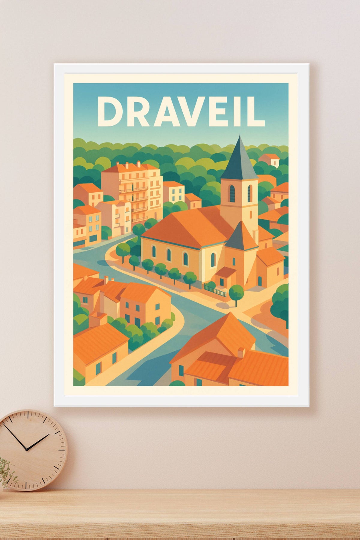 Affiche Draveil — Charme et harmonie villageoise · poster d'art de Draveil