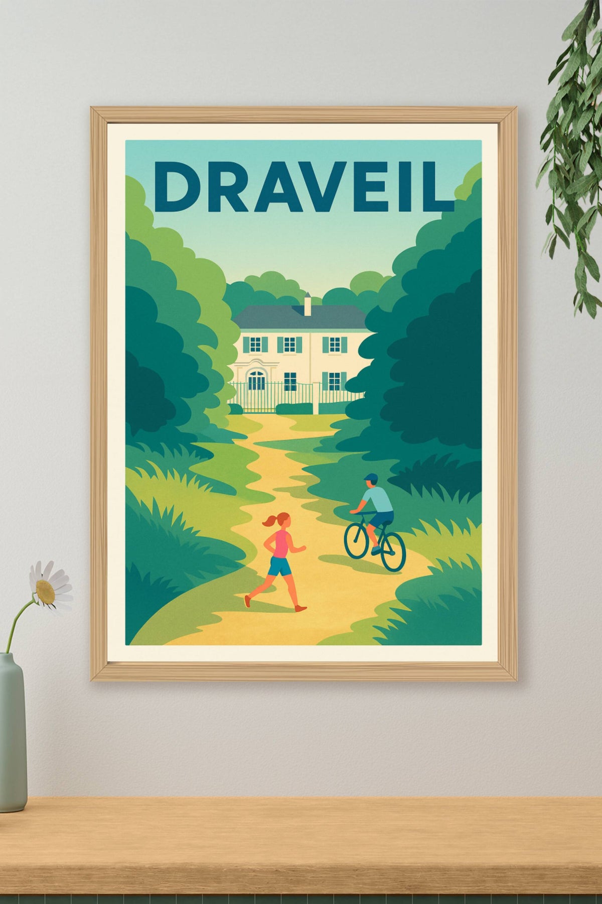 Affiche Draveil — Promenade paisible en forêt · poster d'art de Draveil