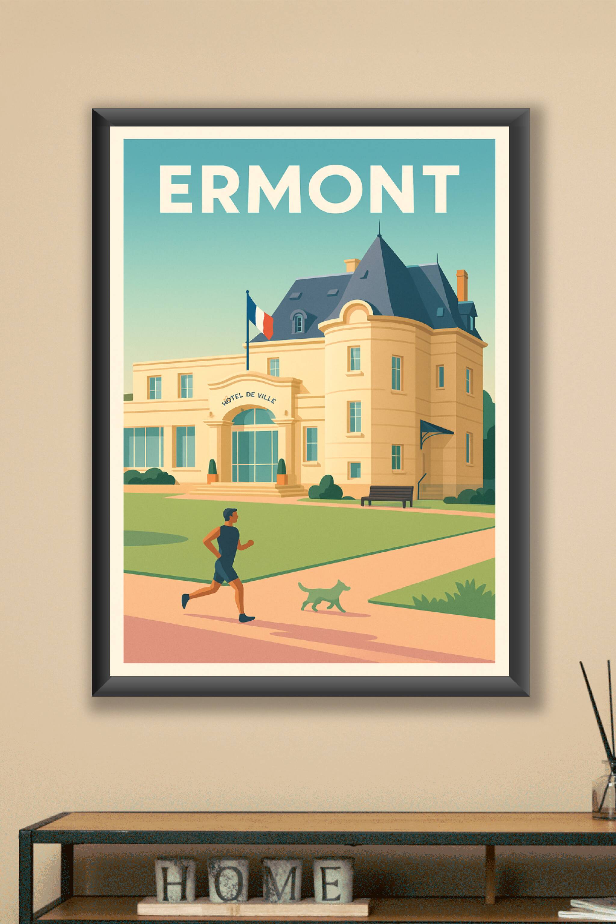 Affiche Ermont — Harmonie urbaine et nature apaisante · poster d'art de Ermont
