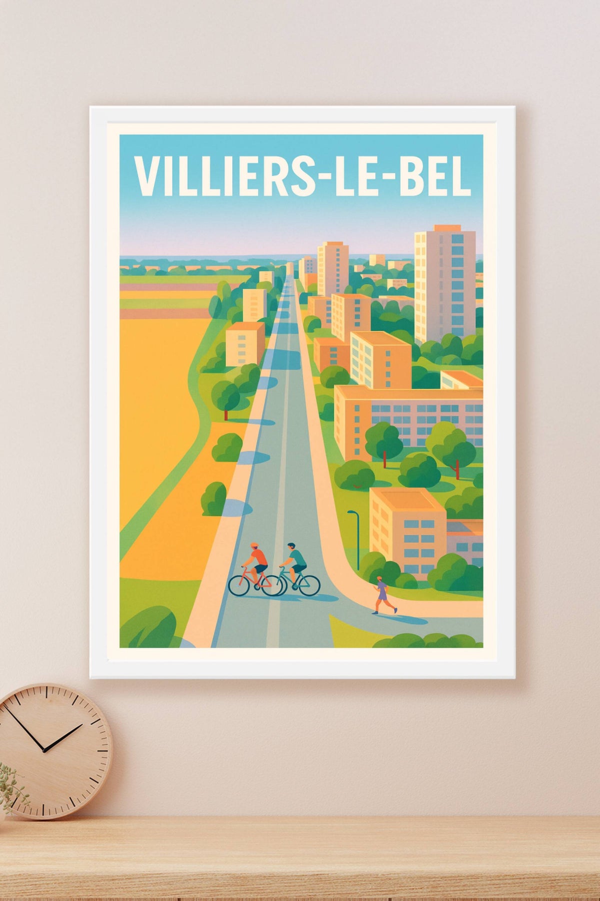 Affiche Villiers-le-Bel — Une balade paisible au cœur de la ville · poster d'art de Villiers-le-Bel