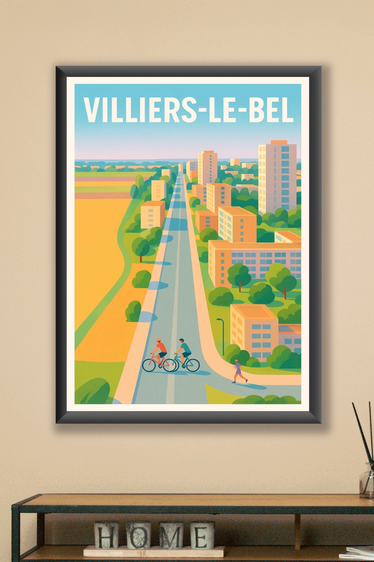 Affiche Villiers-le-Bel — Une balade paisible au cœur de la ville · poster d'art de Villiers-le-Bel