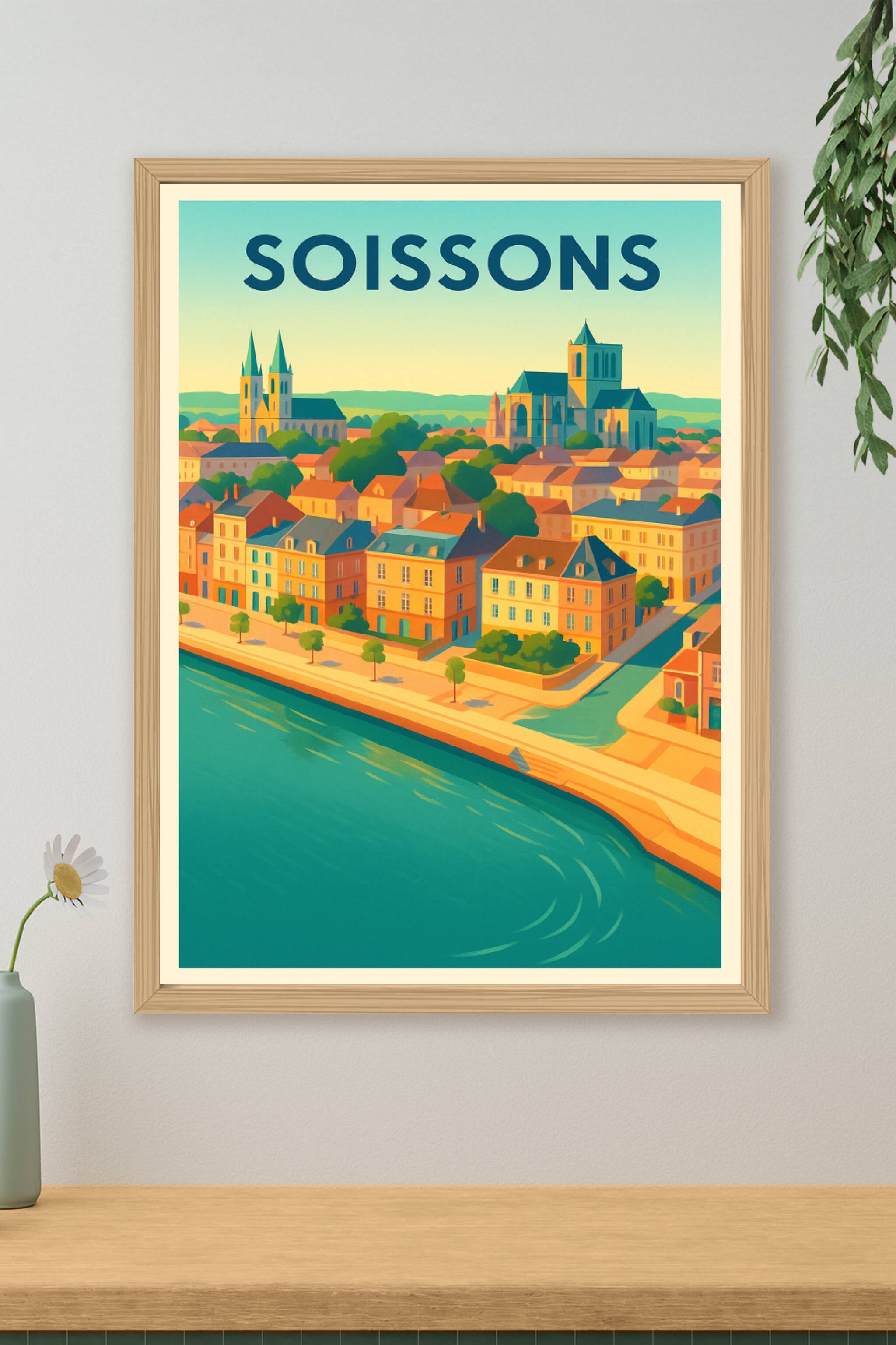 Affiche de Soissons - Charme et histoire au fil de l'eau