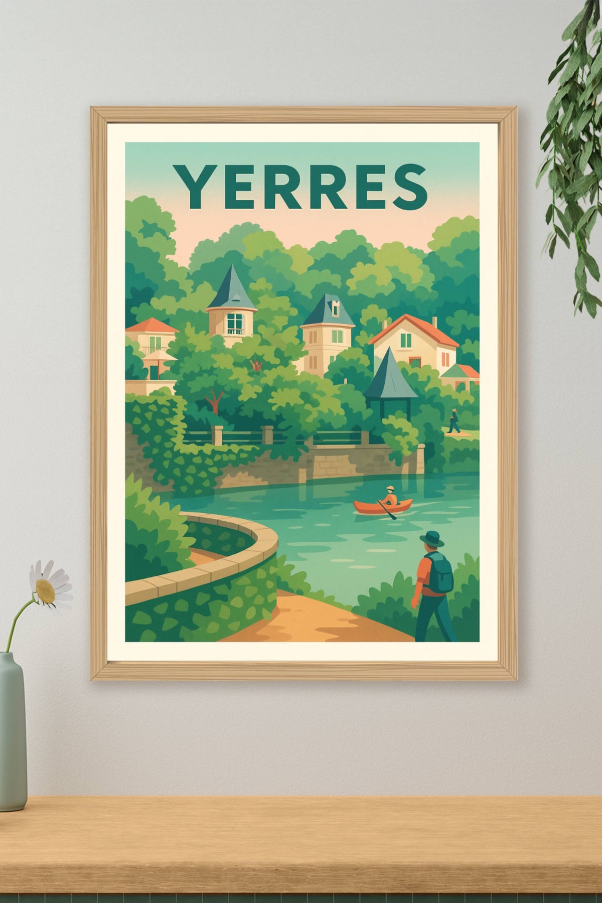 Affiche Yerres — Évasion paisible au bord de l'eau · poster d'art de Yerres