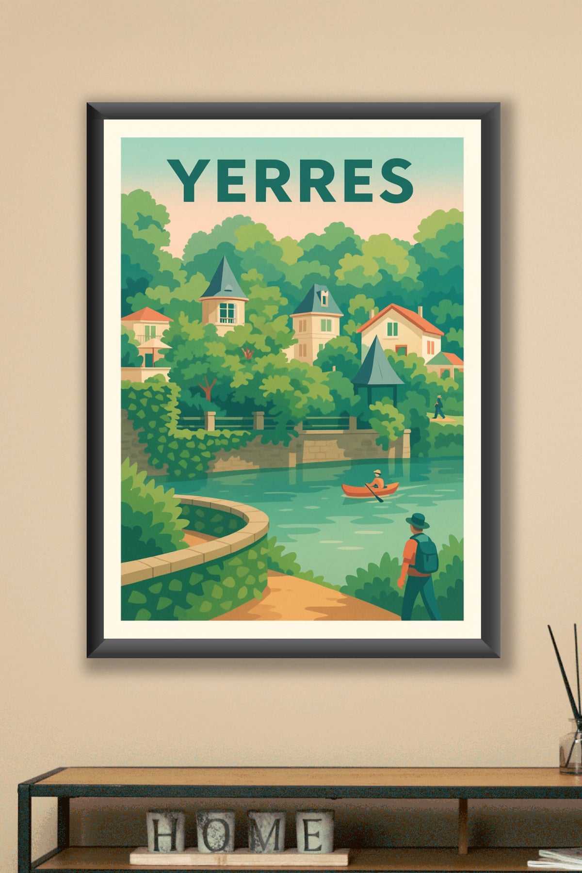Affiche Yerres — Évasion paisible au bord de l'eau · poster d'art de Yerres