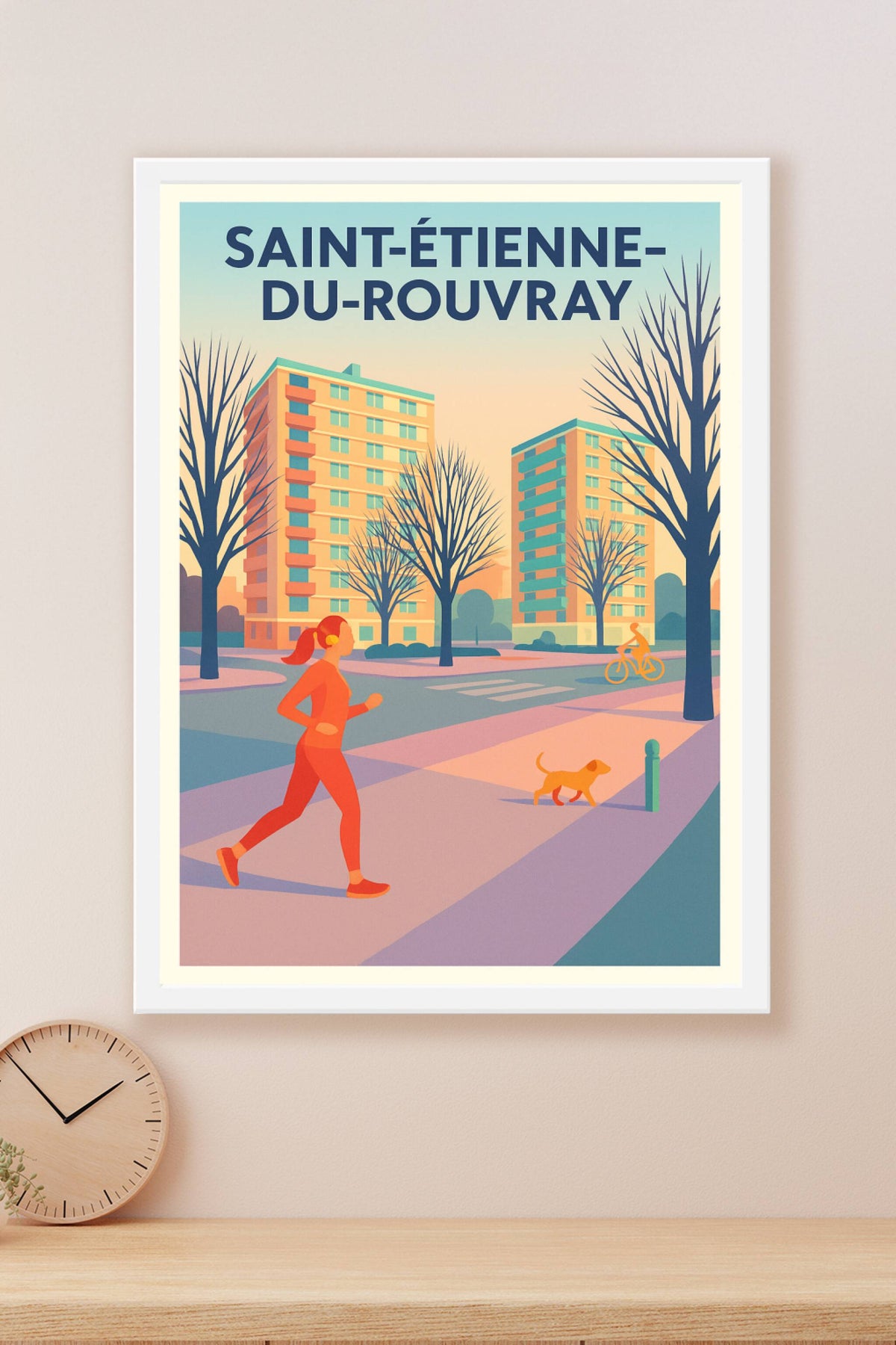 Affiche Saint-Étienne-du-Rouvray — Vie urbaine en douceur · poster d'art de Saint-Étienne-du-Rouvray