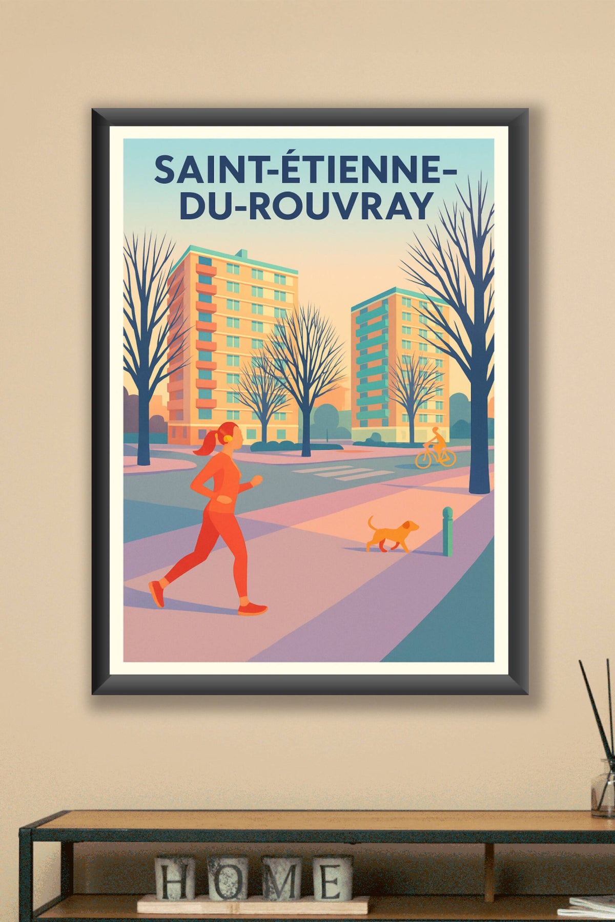 Affiche Saint-Étienne-du-Rouvray — Vie urbaine en douceur · poster d'art de Saint-Étienne-du-Rouvray