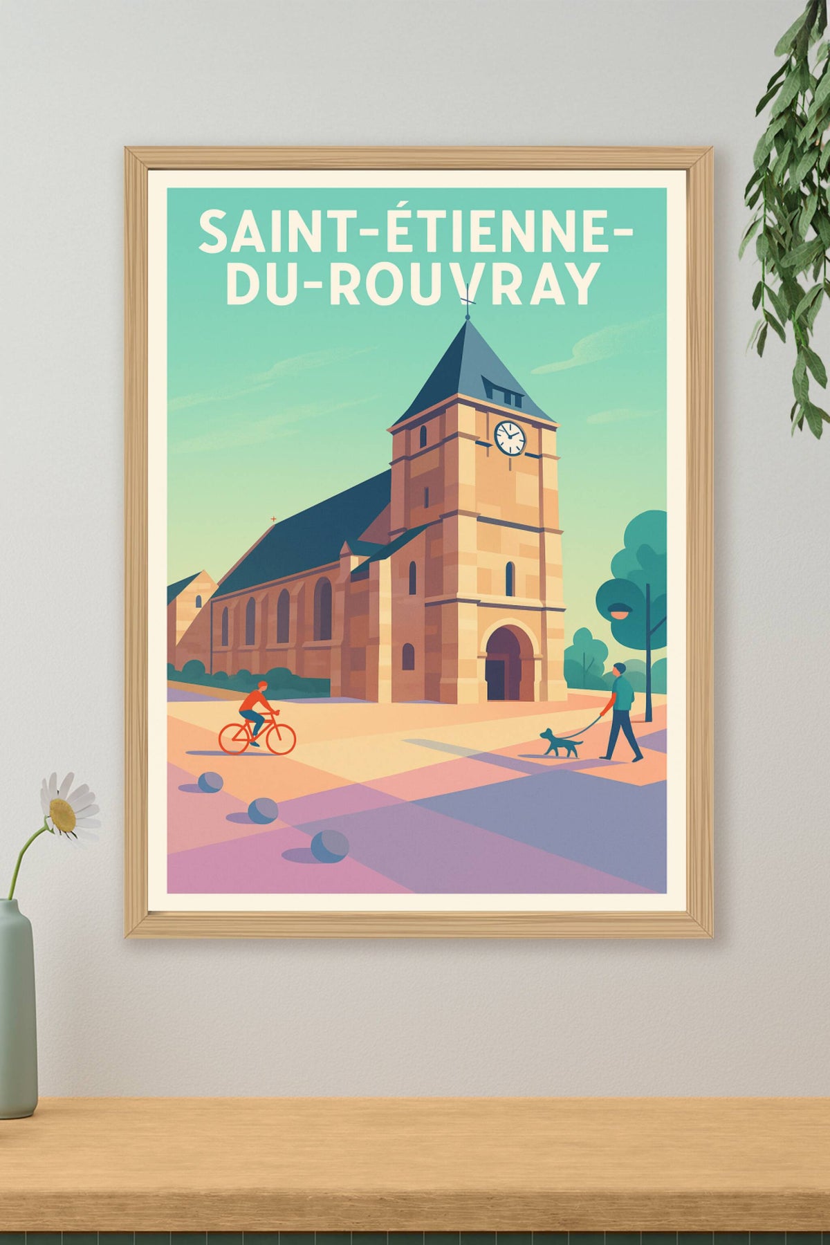 Affiche Saint-Étienne-du-Rouvray — Harmonie urbaine et patrimoine · poster d'art de Saint-Étienne-du-Rouvray
