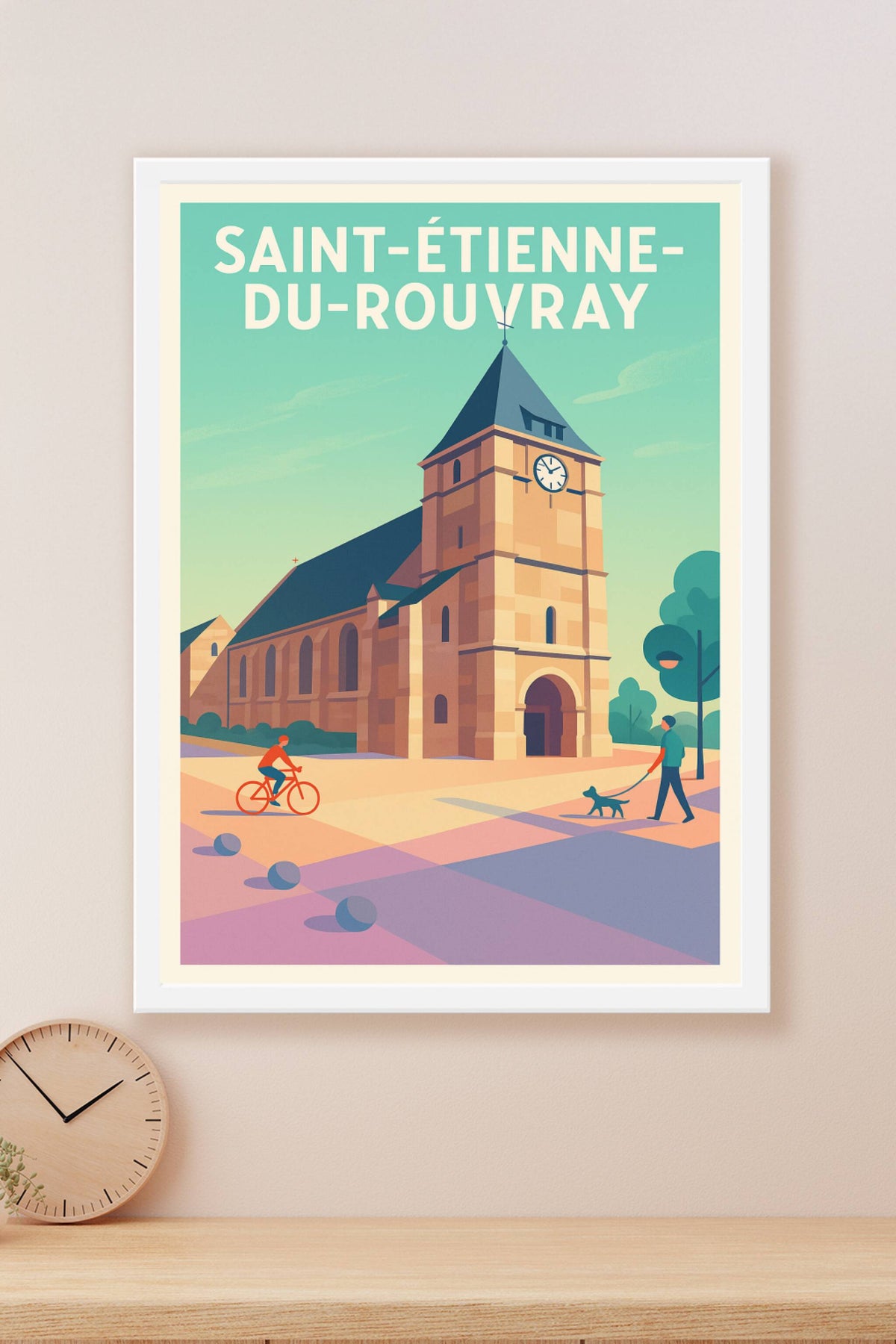 Affiche Saint-Étienne-du-Rouvray — Harmonie urbaine et patrimoine · poster d'art de Saint-Étienne-du-Rouvray