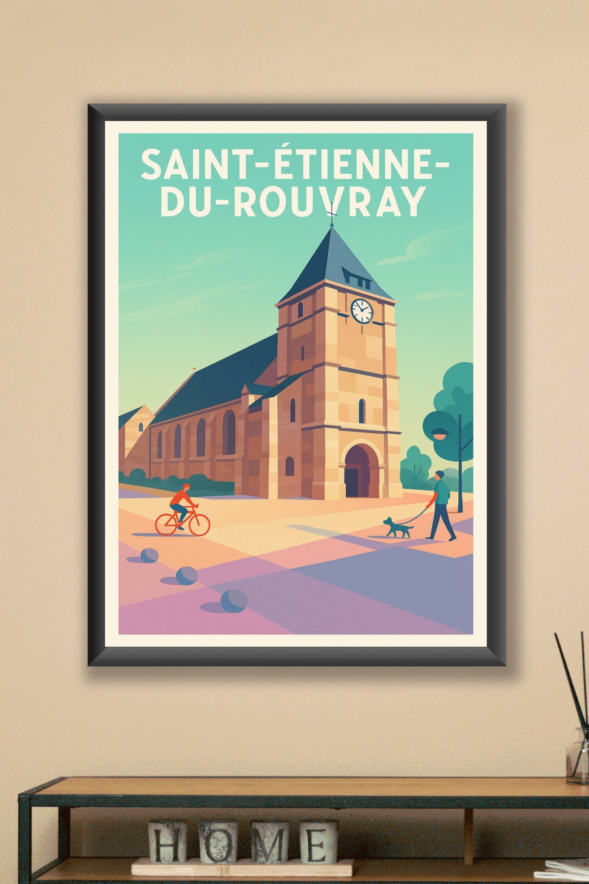 Affiche Saint-Étienne-du-Rouvray — Harmonie urbaine et patrimoine · poster d'art de Saint-Étienne-du-Rouvray
