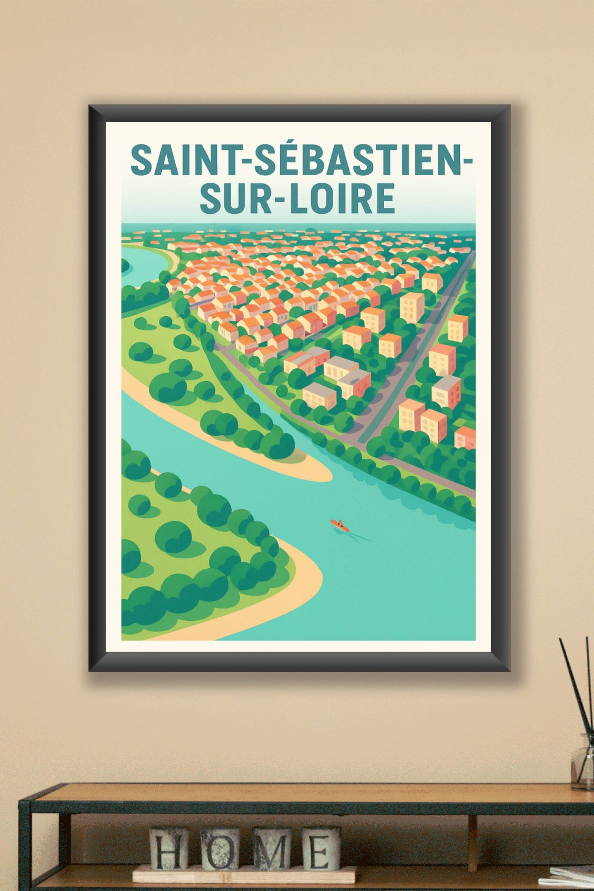 Affiche Saint-Sébastien-sur-Loire — Vue bucolique et apaisante · poster d'art de Saint-Sébastien-sur-Loire