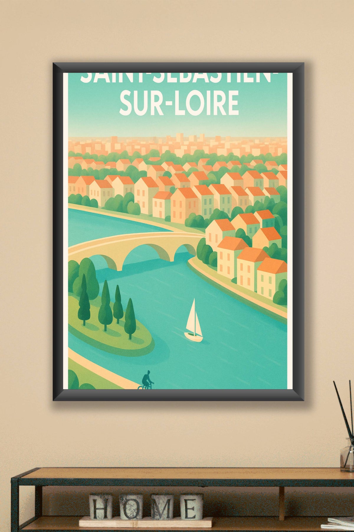 Affiche Saint-Sébastien-sur-Loire — Charme paisible en bord de Loire · poster d'art de Saint-Sébastien-sur-Loire