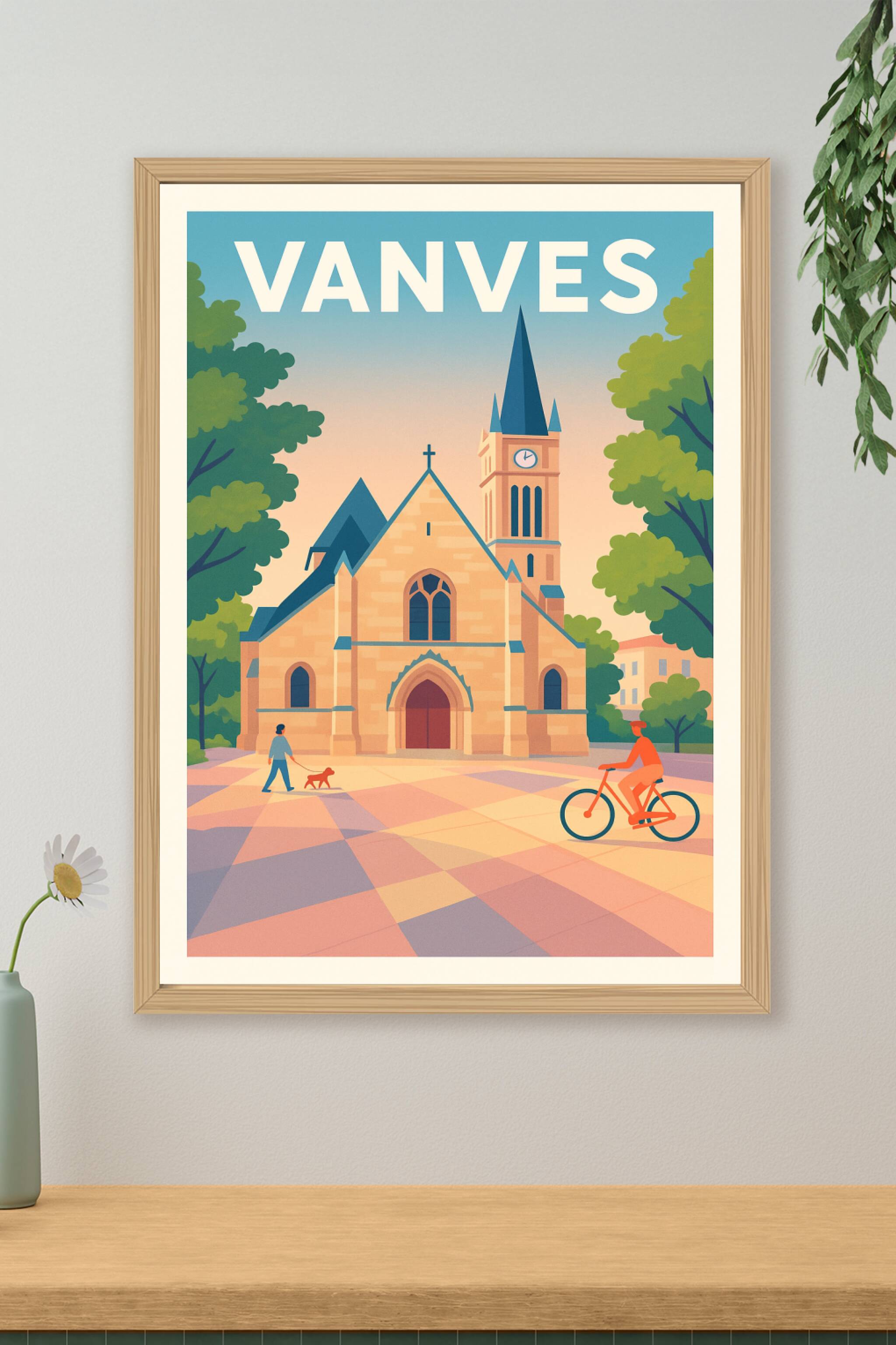 Affiche Vanves — Charme et sérénité au cœur de la ville · poster d'art de Vanves