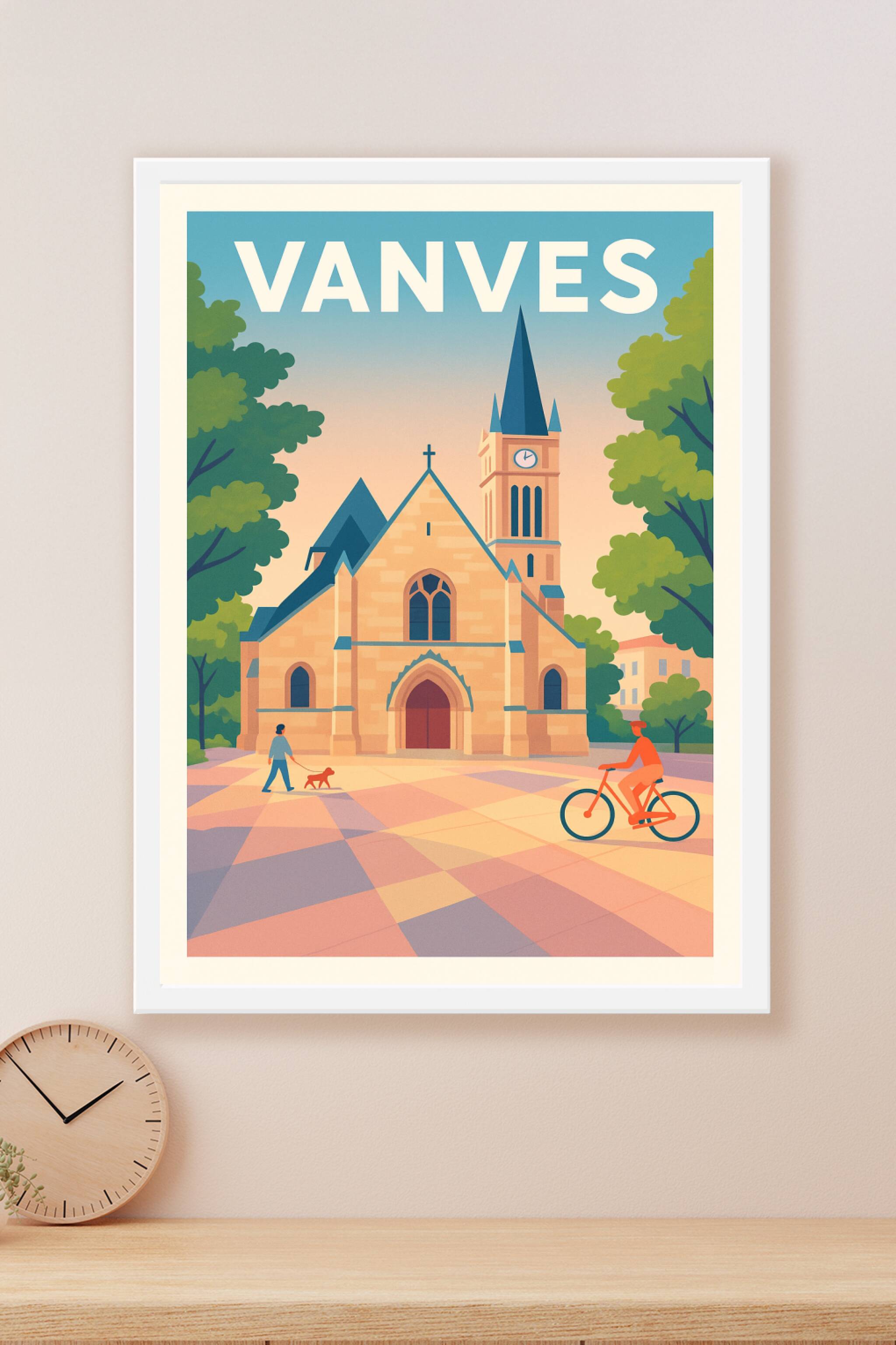 Affiche Vanves — Charme et sérénité au cœur de la ville · poster d'art de Vanves