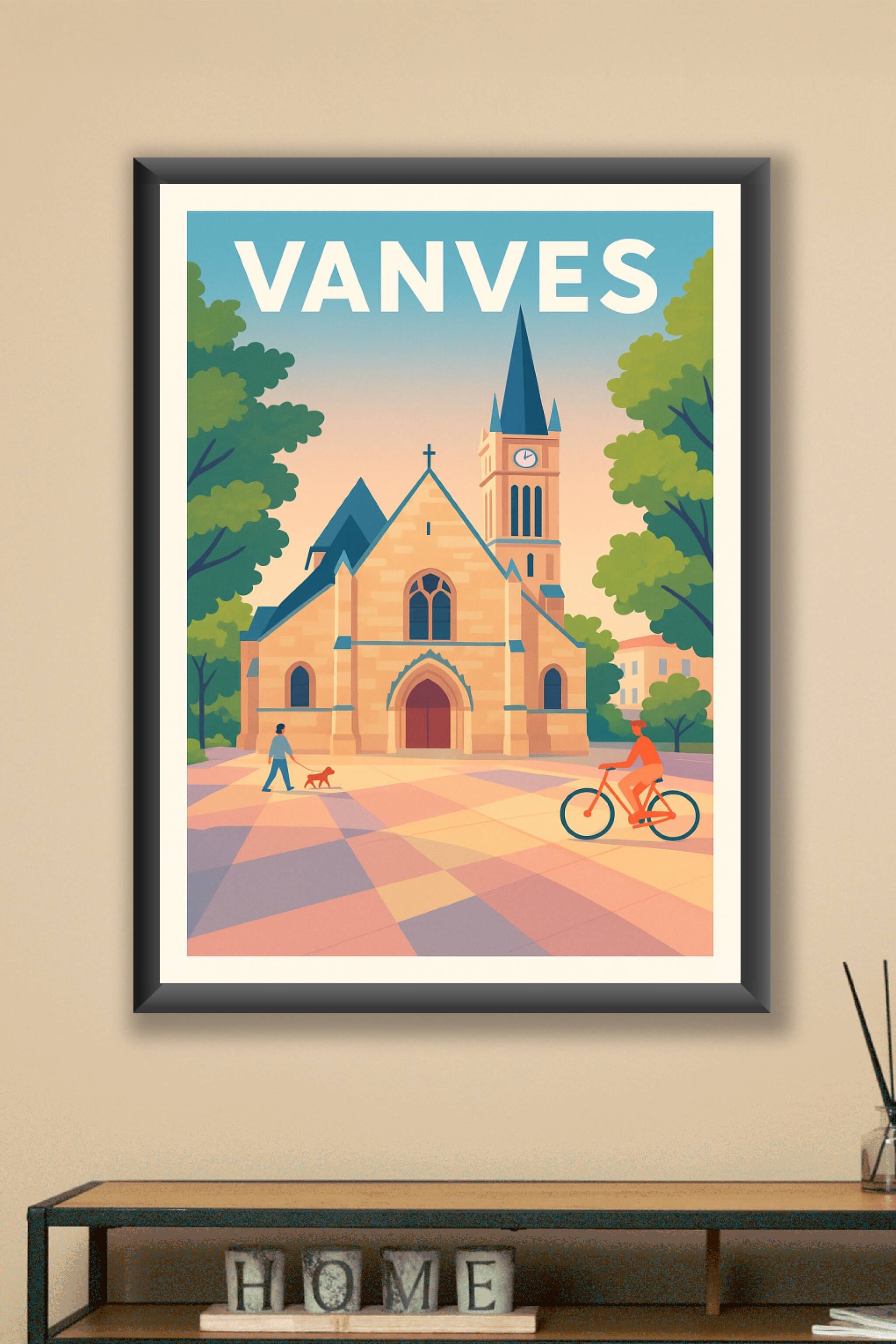 Affiche Vanves — Charme et sérénité au cœur de la ville · poster d'art de Vanves