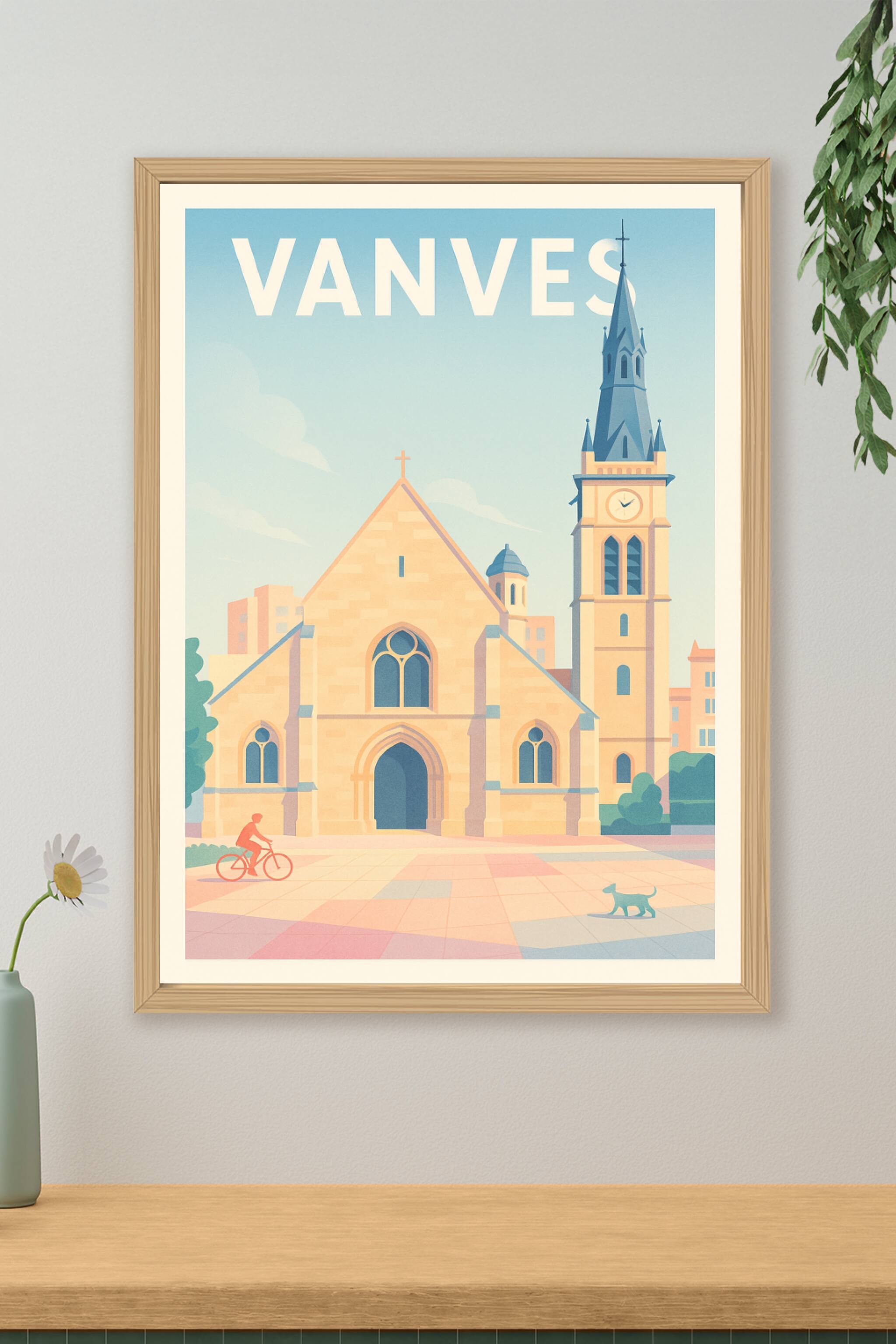 Affiche Vanves — Charme et Sérénité au Cœur de la Ville · poster d'art de Vanves