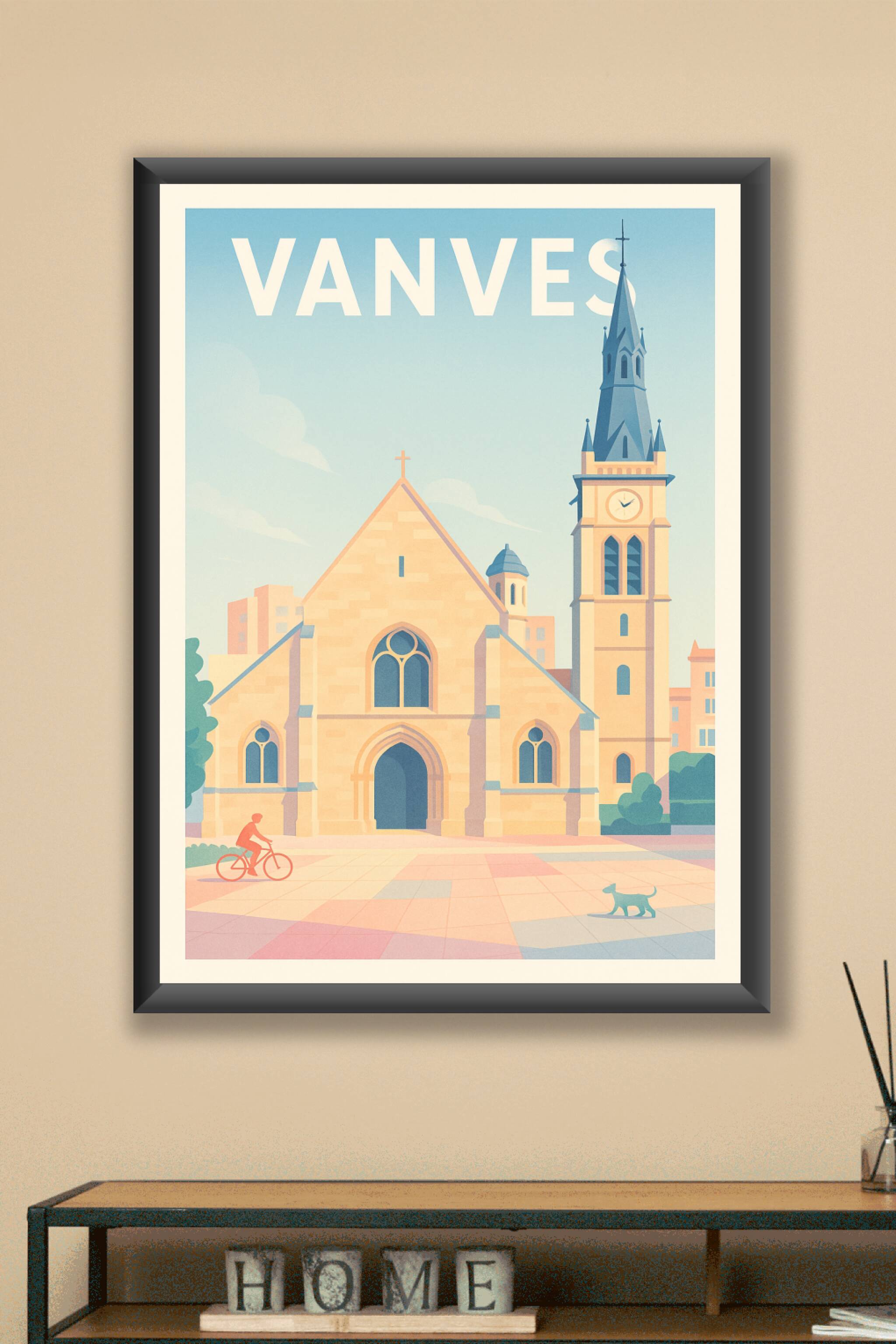 Affiche Vanves — Charme et Sérénité au Cœur de la Ville · poster d'art de Vanves