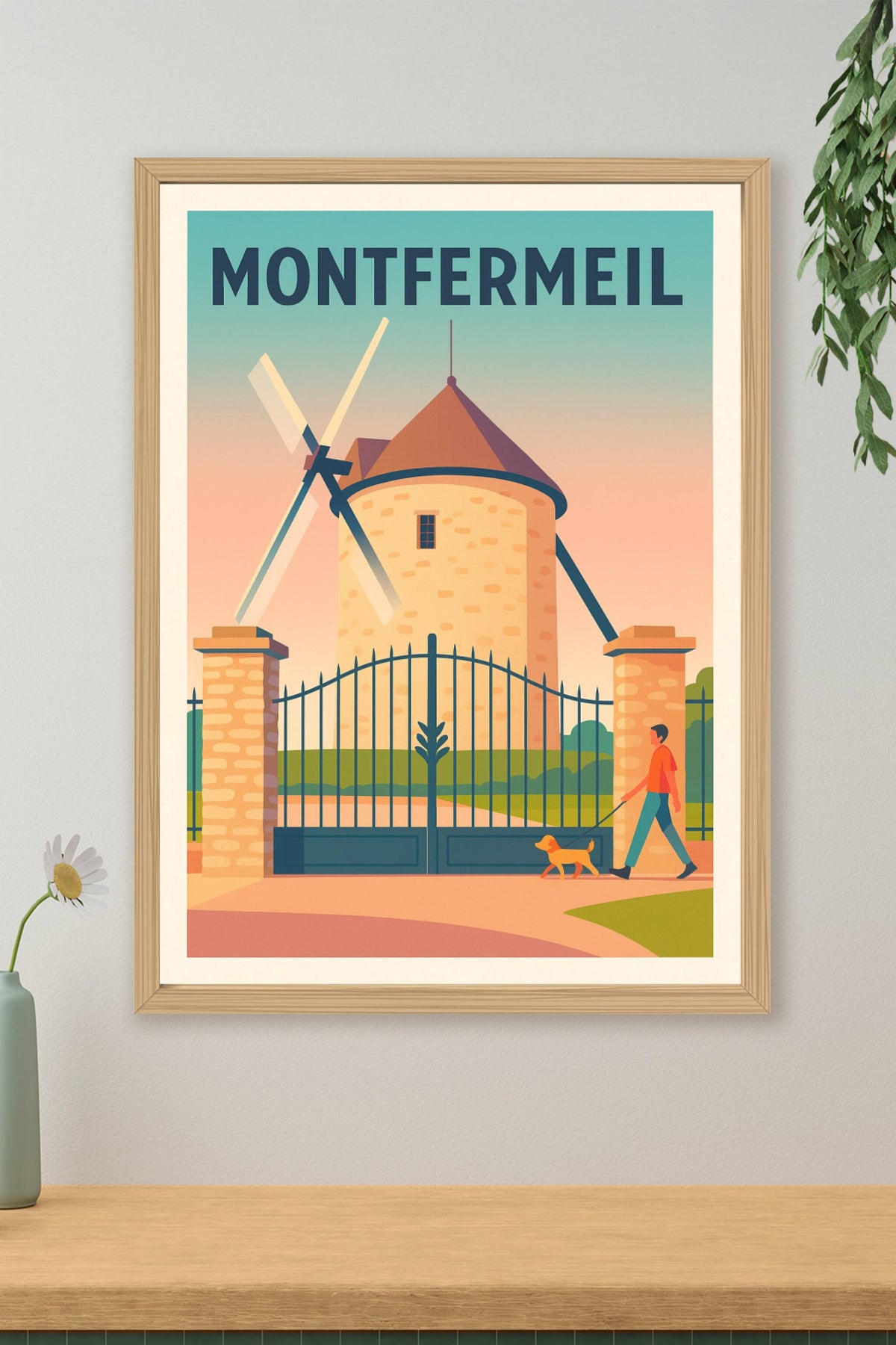 Affiche Montfermeil — Charme et sérénité au moulin historique · poster d'art de Montfermeil