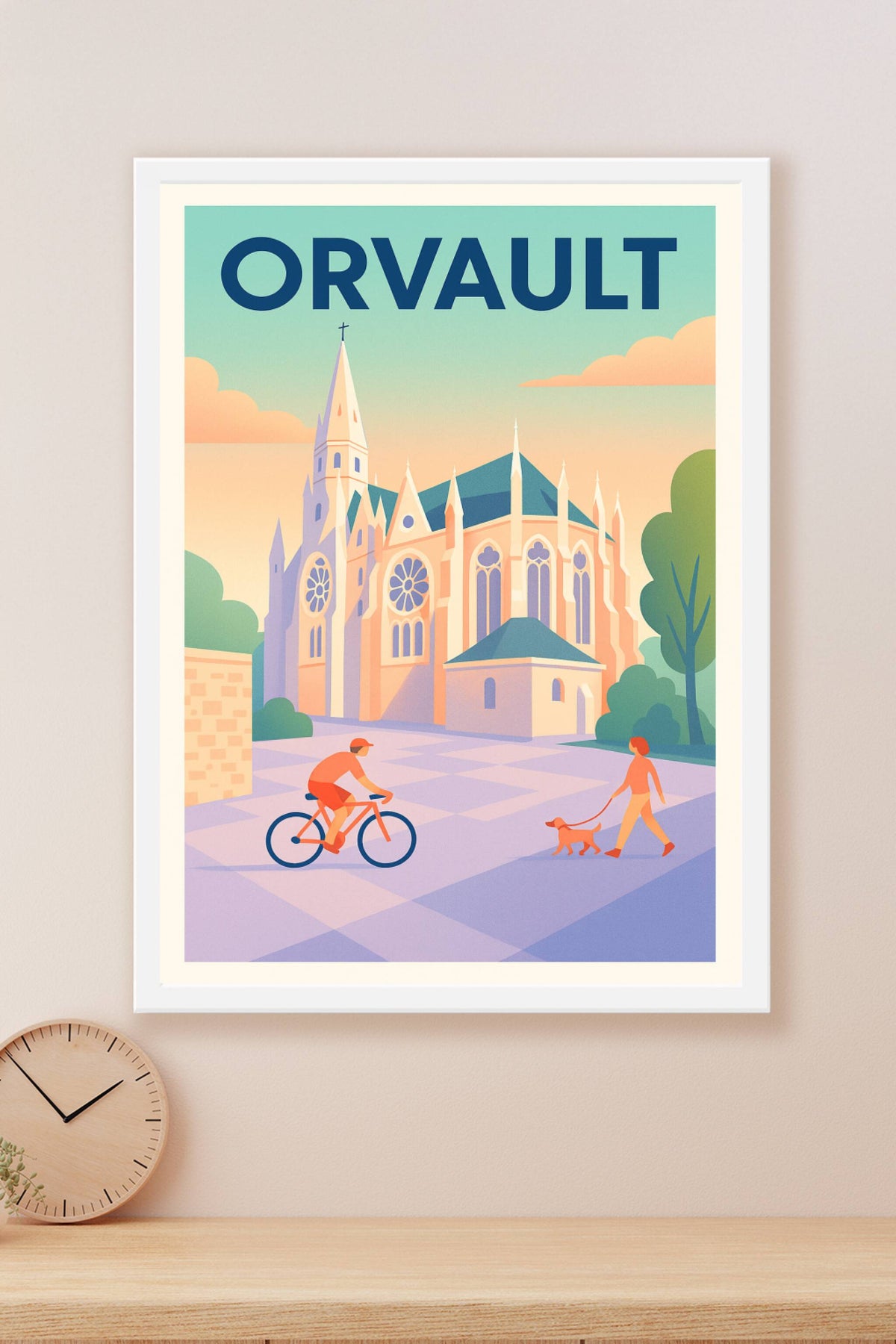 Affiche Orvault — Charme et sérénité à l'église emblématique · poster d'art de Orvault