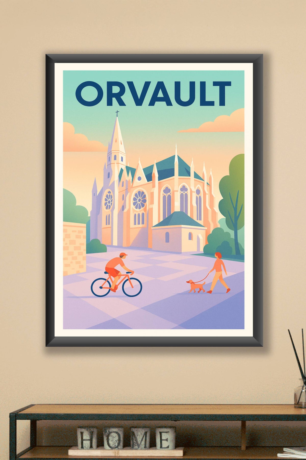 Affiche Orvault — Charme et sérénité à l'église emblématique · poster d'art de Orvault