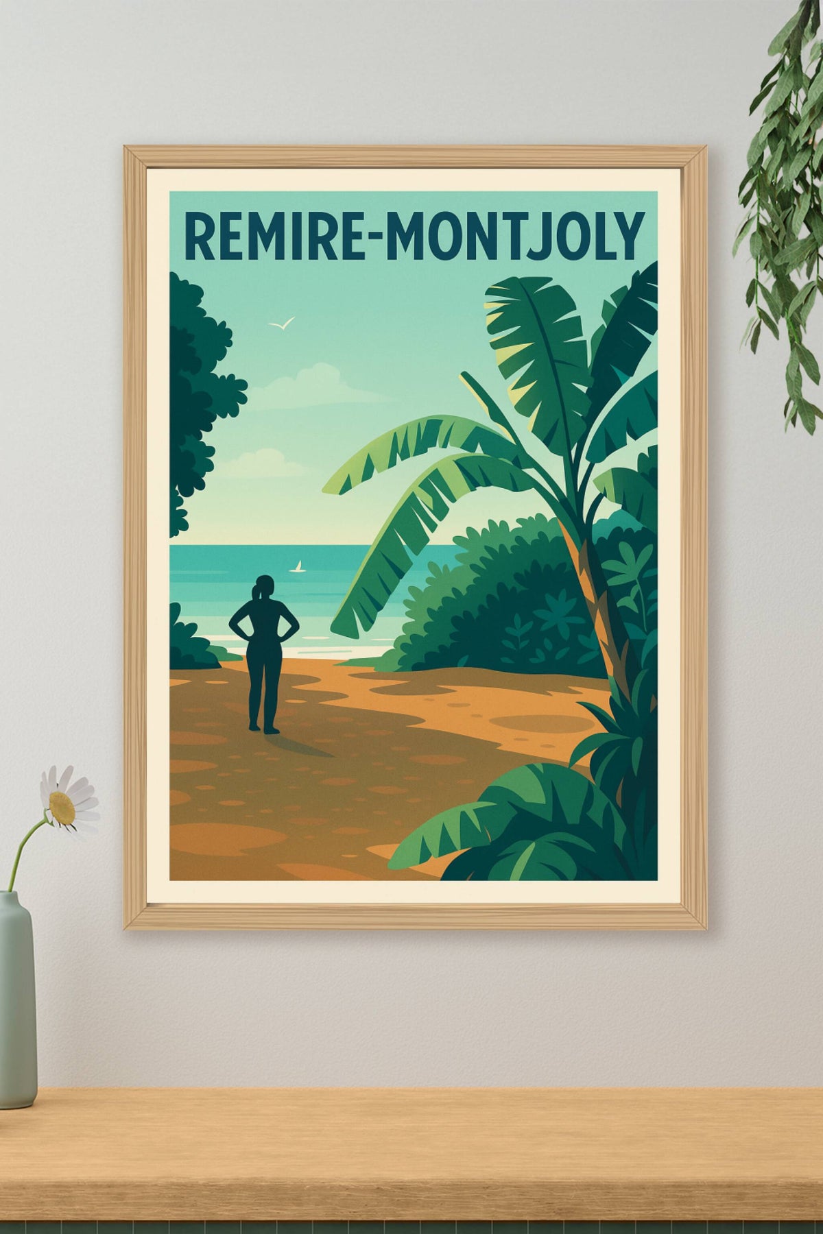 Affiche Remire-Montjoly — Évasion tropicale au bord de l'océan · poster d'art de Remire-Montjoly