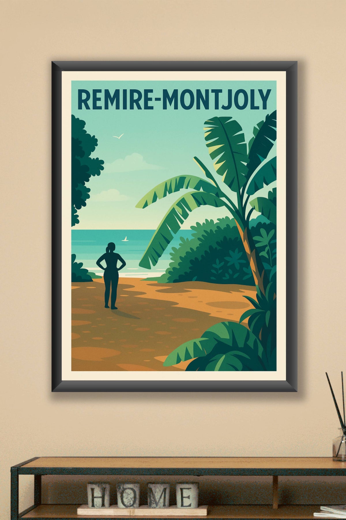 Affiche Remire-Montjoly — Évasion tropicale au bord de l'océan · poster d'art de Remire-Montjoly
