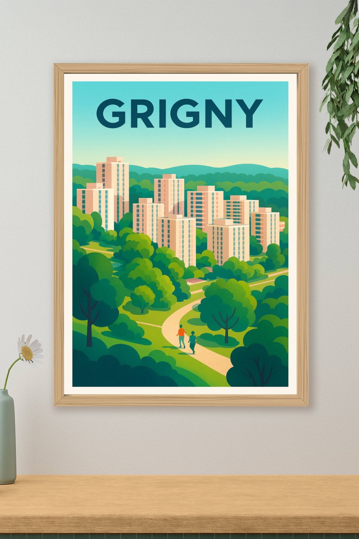 Affiche Grigny — Harmonie Urbaine et Nature · poster d'art de Grigny