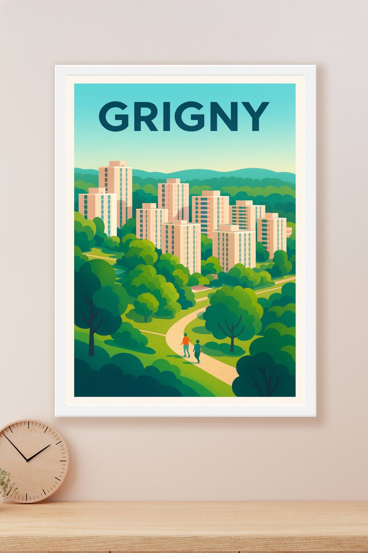 Affiche Grigny — Harmonie Urbaine et Nature · poster d'art de Grigny