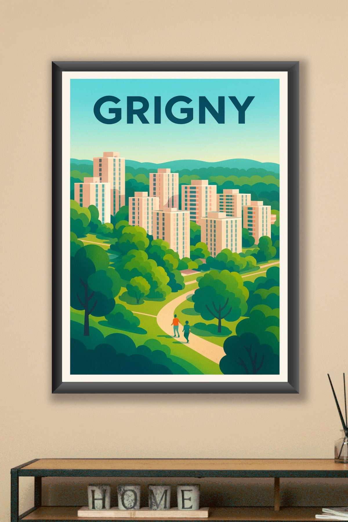 Affiche Grigny — Harmonie Urbaine et Nature · poster d'art de Grigny