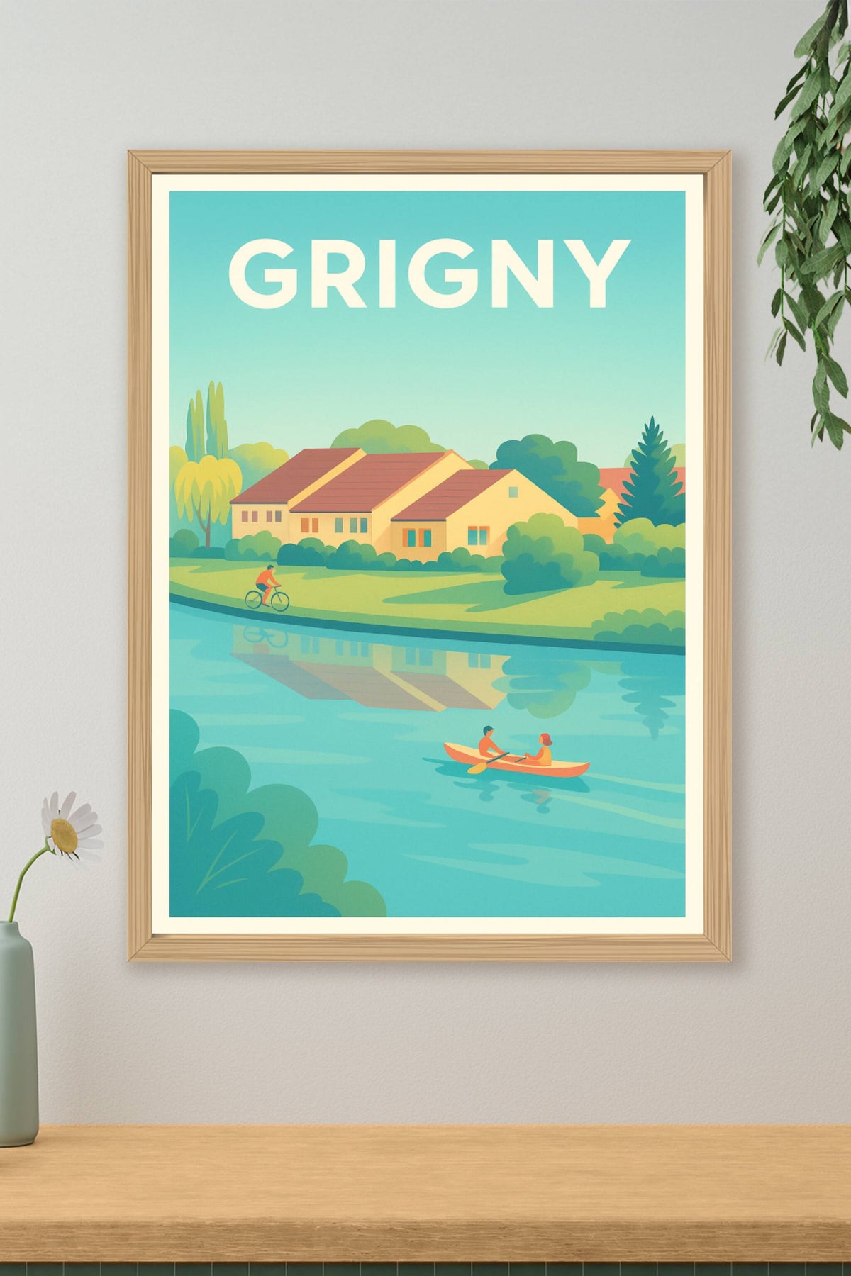 Affiche Grigny — Charme bucolique au fil de l'eau · poster d'art de Grigny