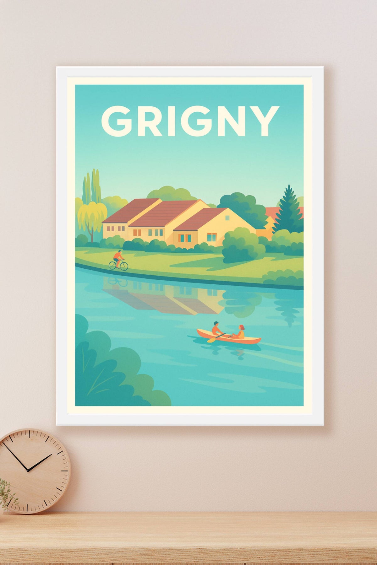 Affiche Grigny — Charme bucolique au fil de l'eau · poster d'art de Grigny