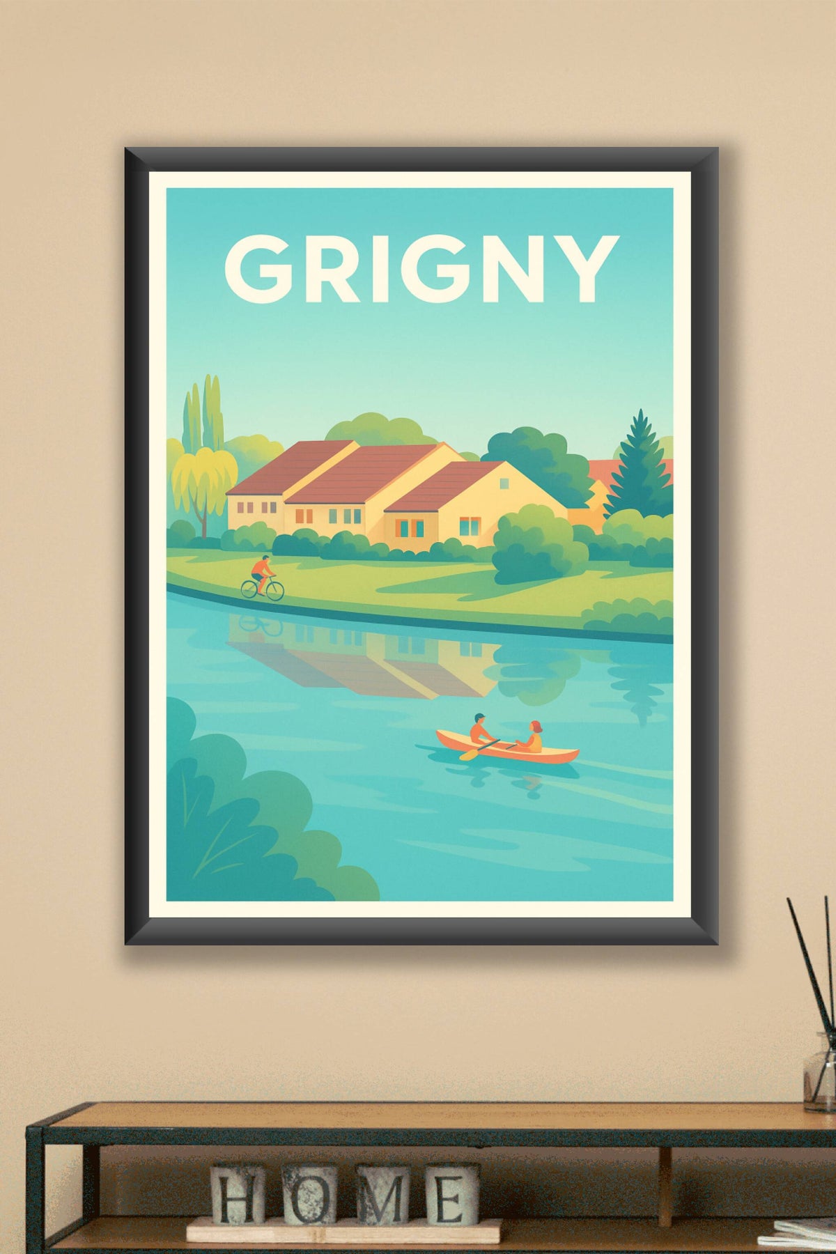 Affiche Grigny — Charme bucolique au fil de l'eau · poster d'art de Grigny