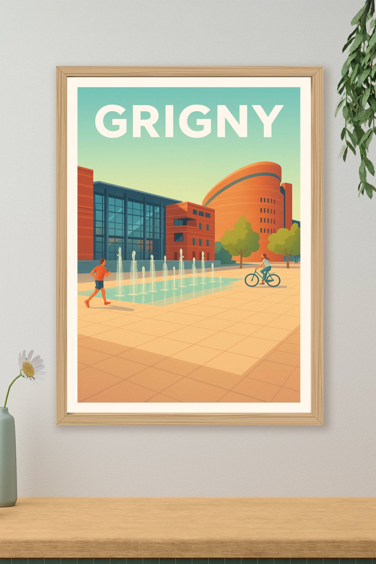 Affiche Grigny — Harmonie urbaine et nature · poster d'art de Grigny