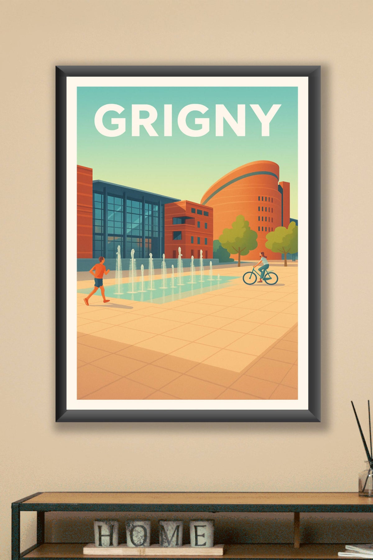 Affiche Grigny — Harmonie urbaine et nature · poster d'art de Grigny