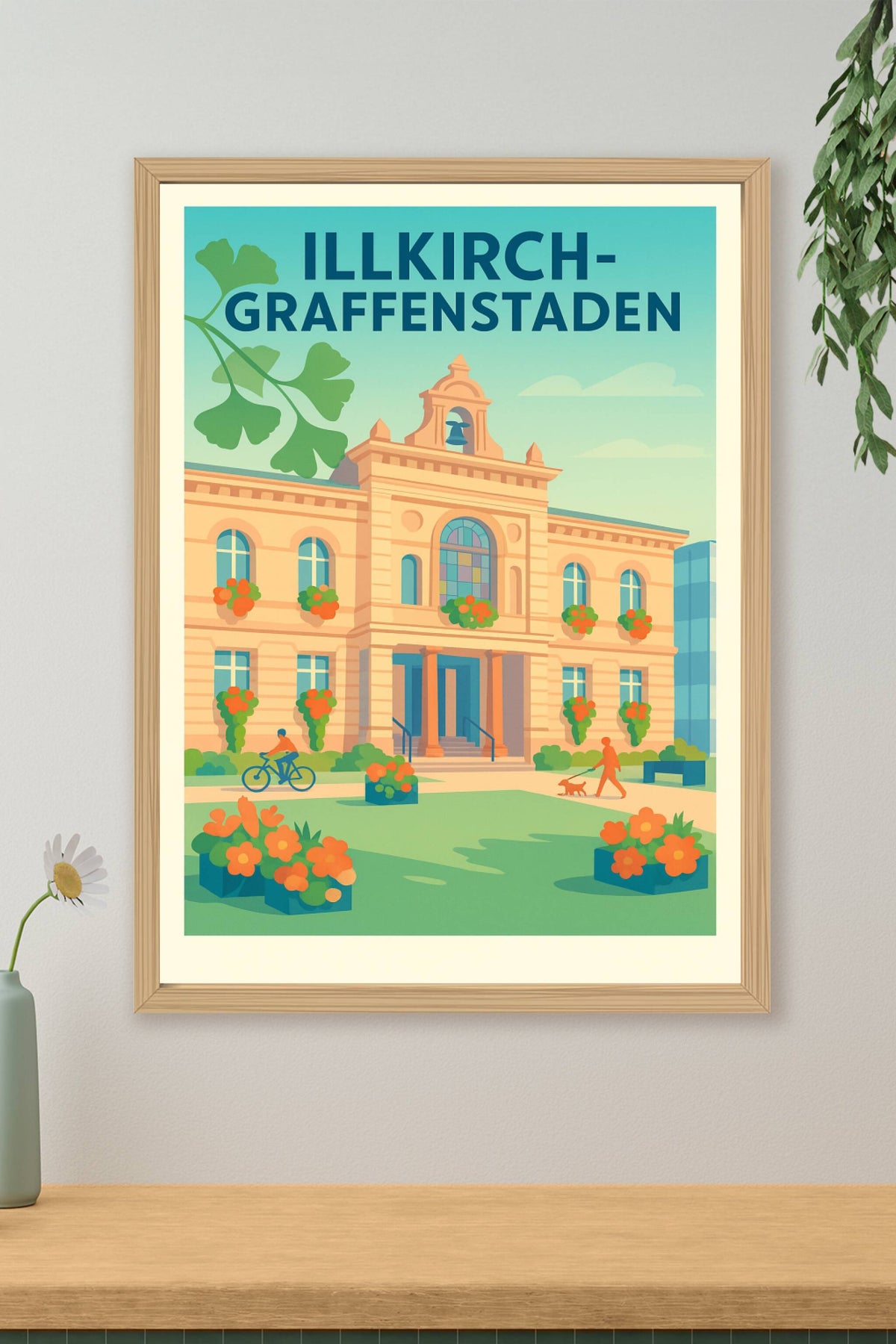 Affiche Illkirch-Graffenstaden — Charme et quiétude au cœur de la ville · poster d'art de Illkirch-Graffenstaden