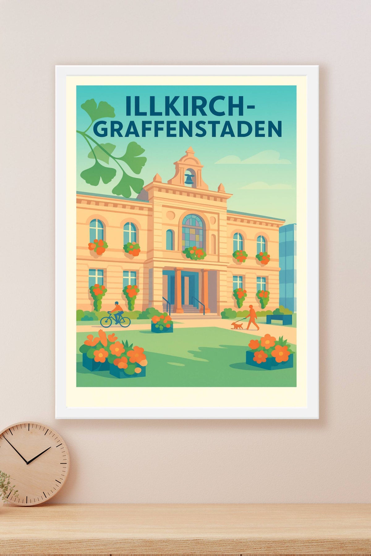 Affiche Illkirch-Graffenstaden — Charme et quiétude au cœur de la ville · poster d'art de Illkirch-Graffenstaden