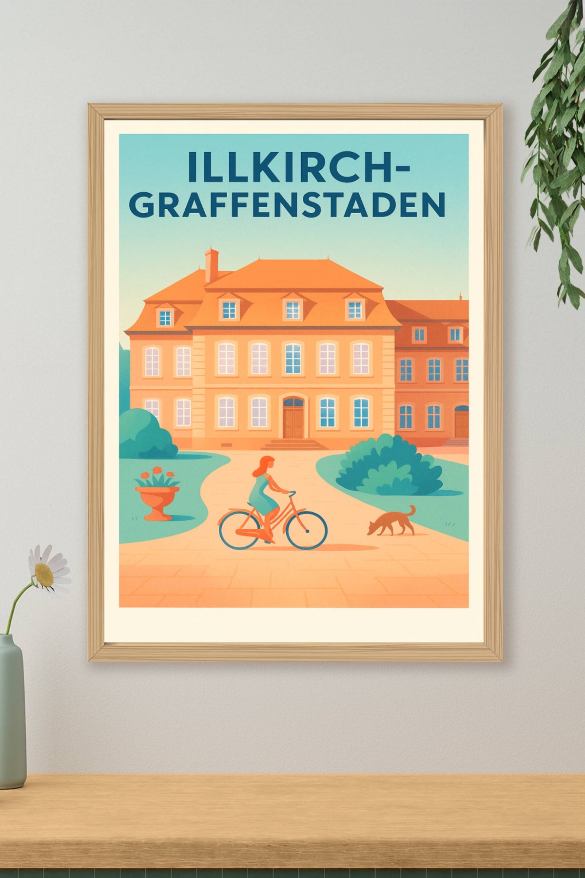 Affiche Illkirch-Graffenstaden — Charme et douceur de vivre · poster d'art de Illkirch-Graffenstaden
