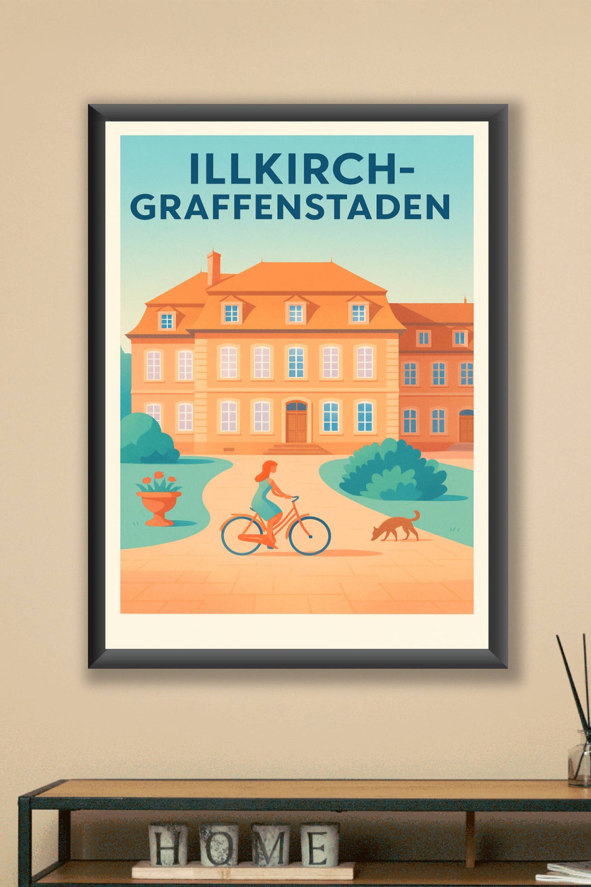 Affiche Illkirch-Graffenstaden — Charme et douceur de vivre · poster d'art de Illkirch-Graffenstaden