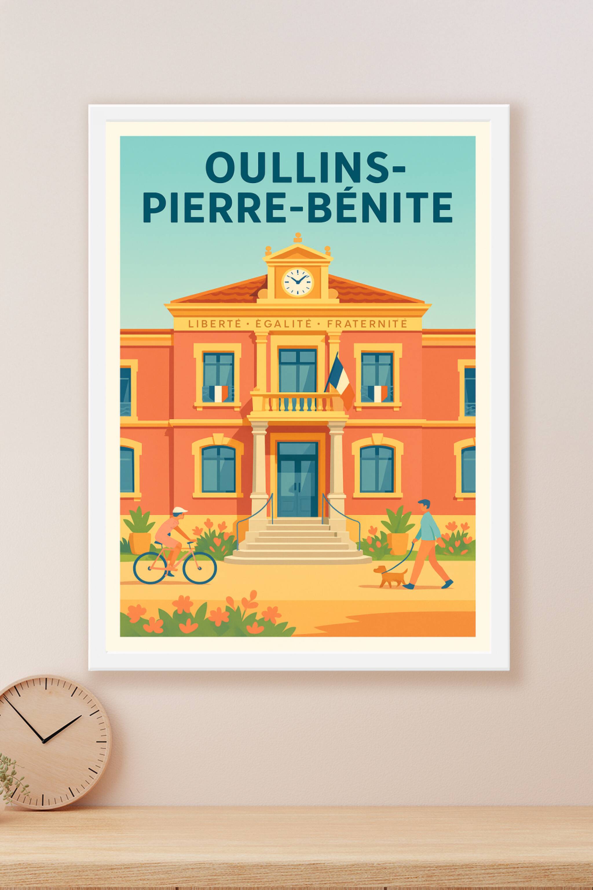 Affiche Oullins-Pierre-Bénite — Charme et Sérénité au Cœur de la Ville · poster d'art de Oullins-Pierre-Bénite