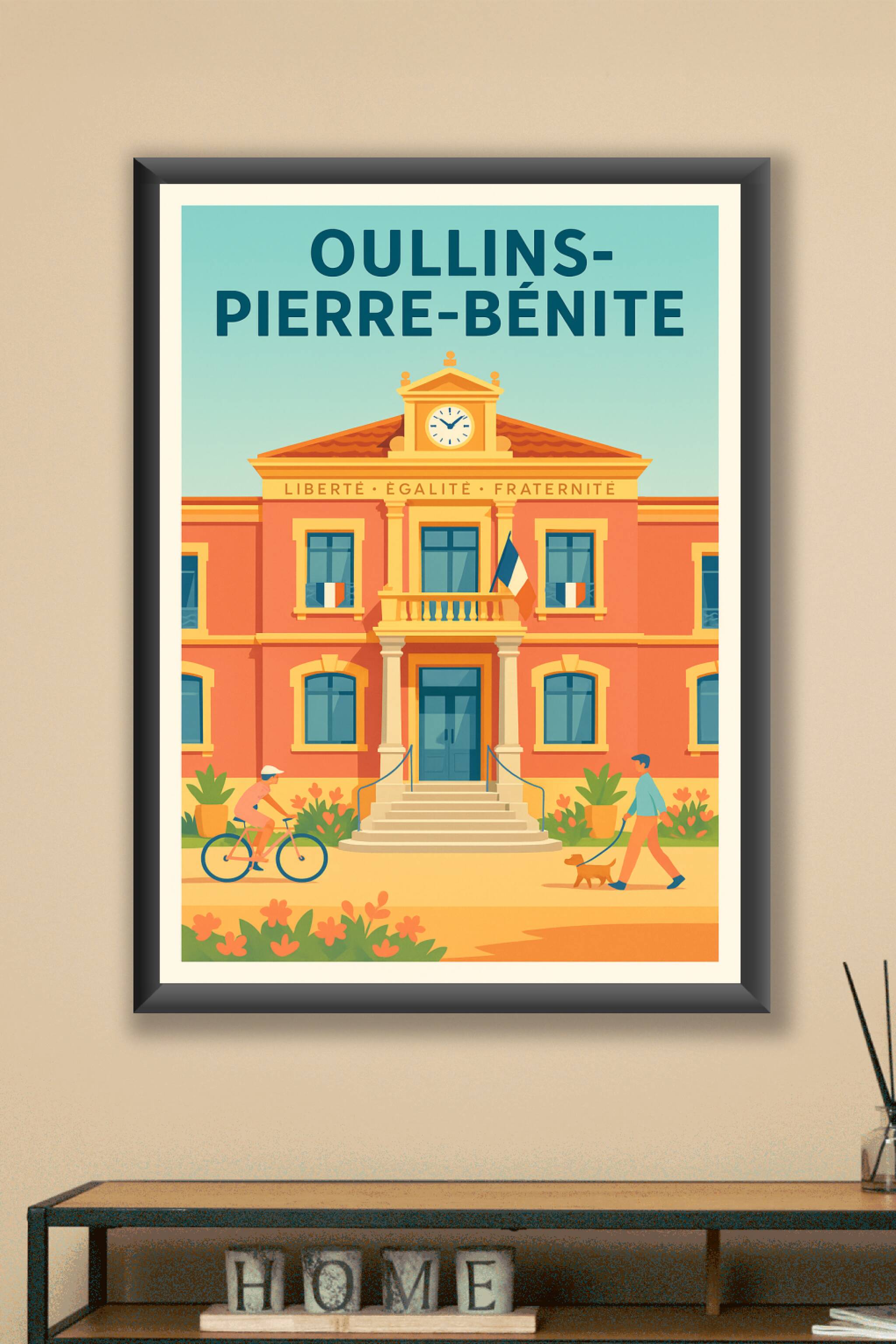 Affiche Oullins-Pierre-Bénite — Charme et Sérénité au Cœur de la Ville · poster d'art de Oullins-Pierre-Bénite