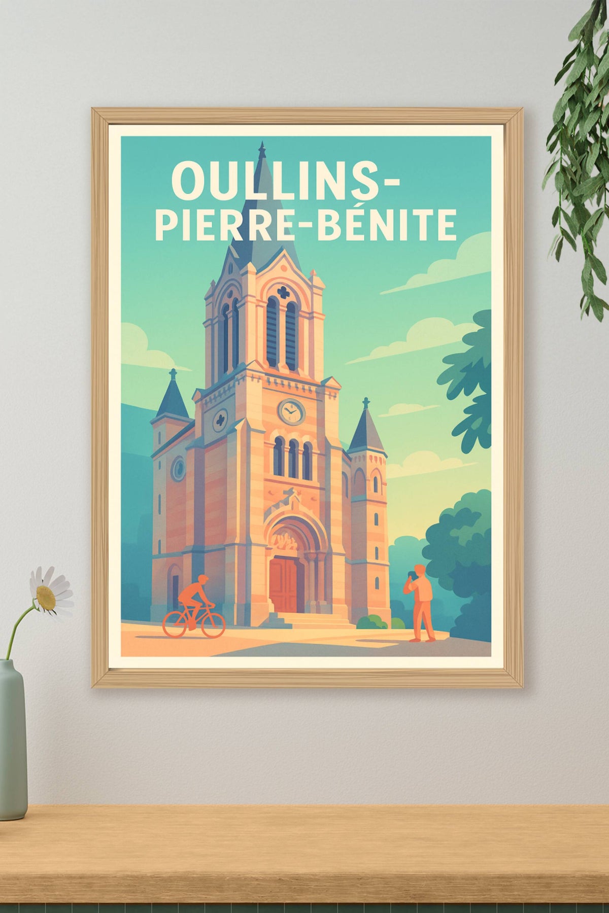 Affiche Oullins-Pierre-Bénite — Charme et patrimoine en lumière douce · poster d'art de Oullins-Pierre-Bénite