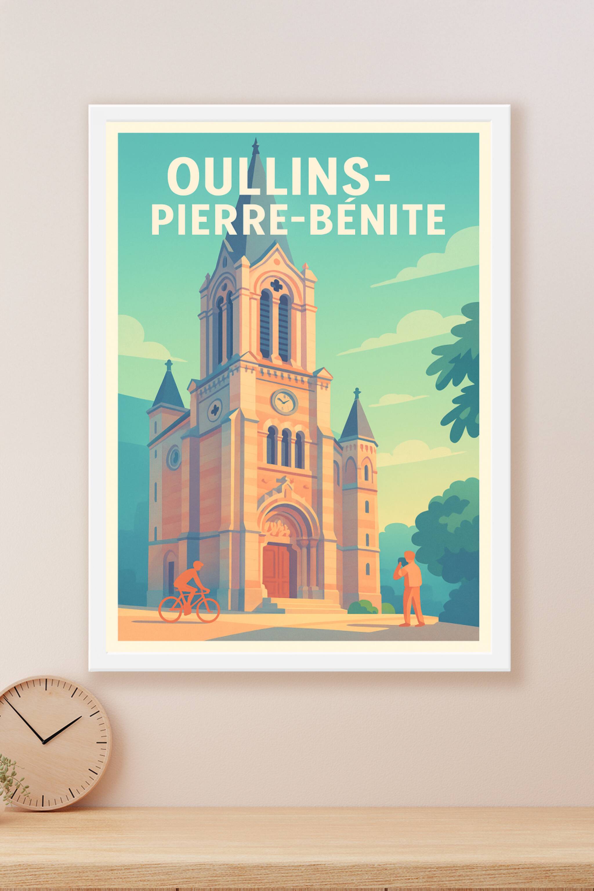 Affiche Oullins-Pierre-Bénite — Charme et patrimoine en lumière douce · poster d'art de Oullins-Pierre-Bénite