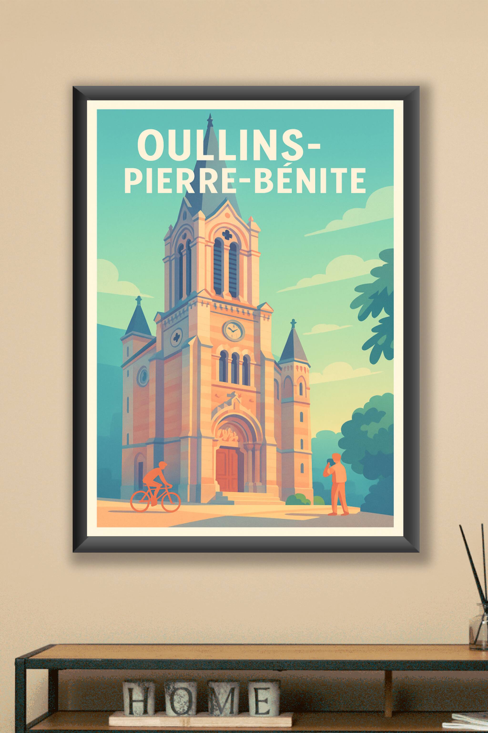Affiche Oullins-Pierre-Bénite — Charme et patrimoine en lumière douce · poster d'art de Oullins-Pierre-Bénite