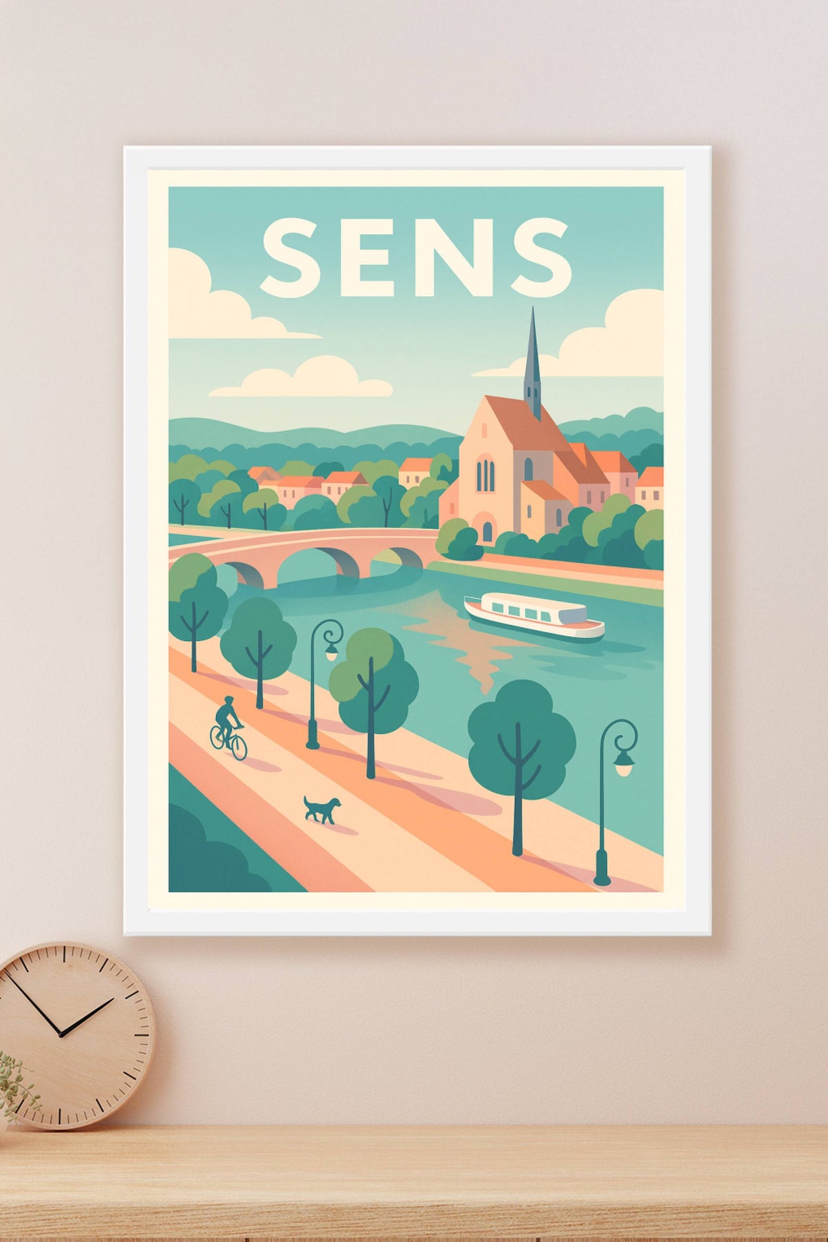 Affiche Sens — Charme et sérénité au bord de l'eau · poster d'art de Sens