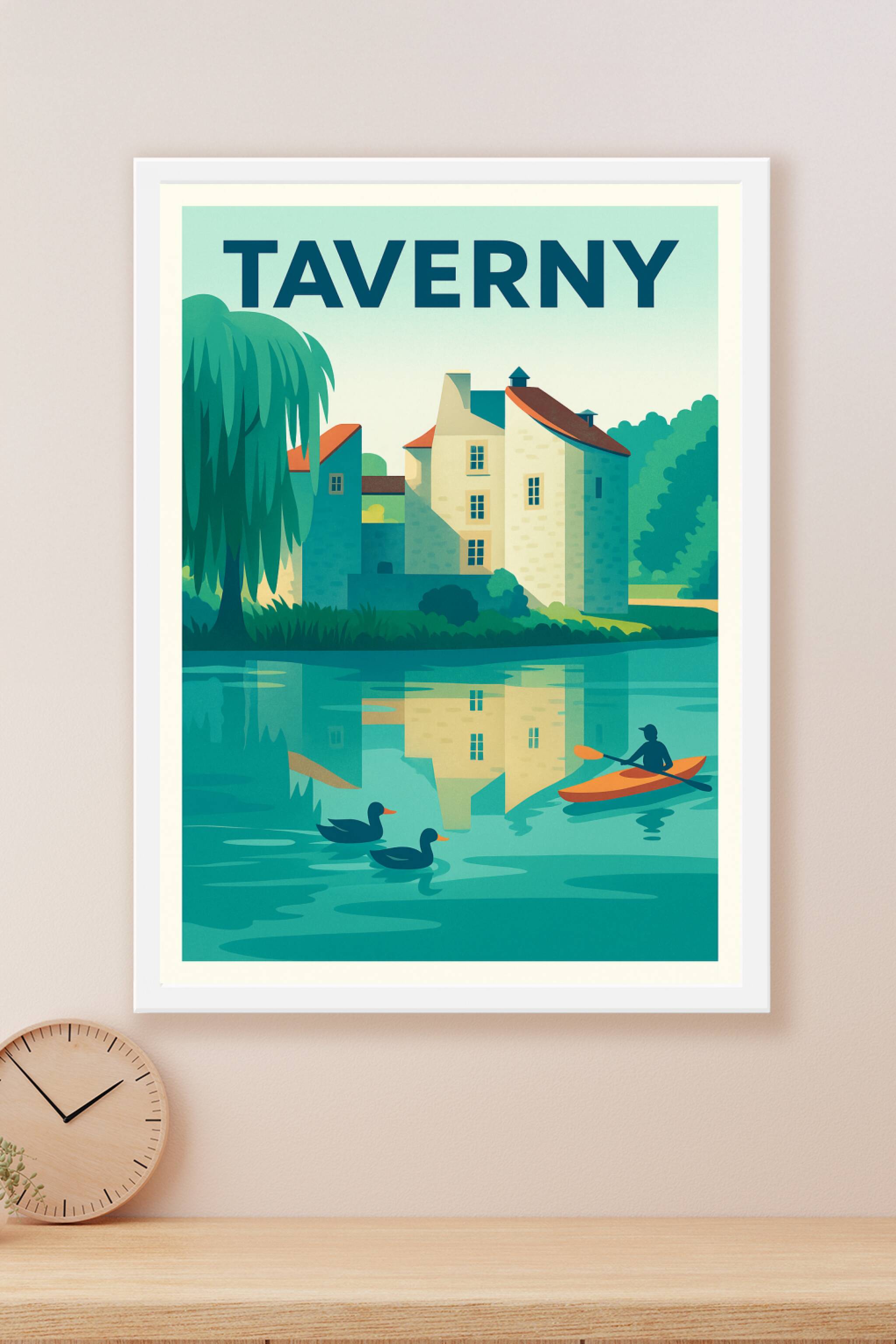 Affiche Taverny — Charme et sérénité au fil de l'eau · poster d'art de Taverny
