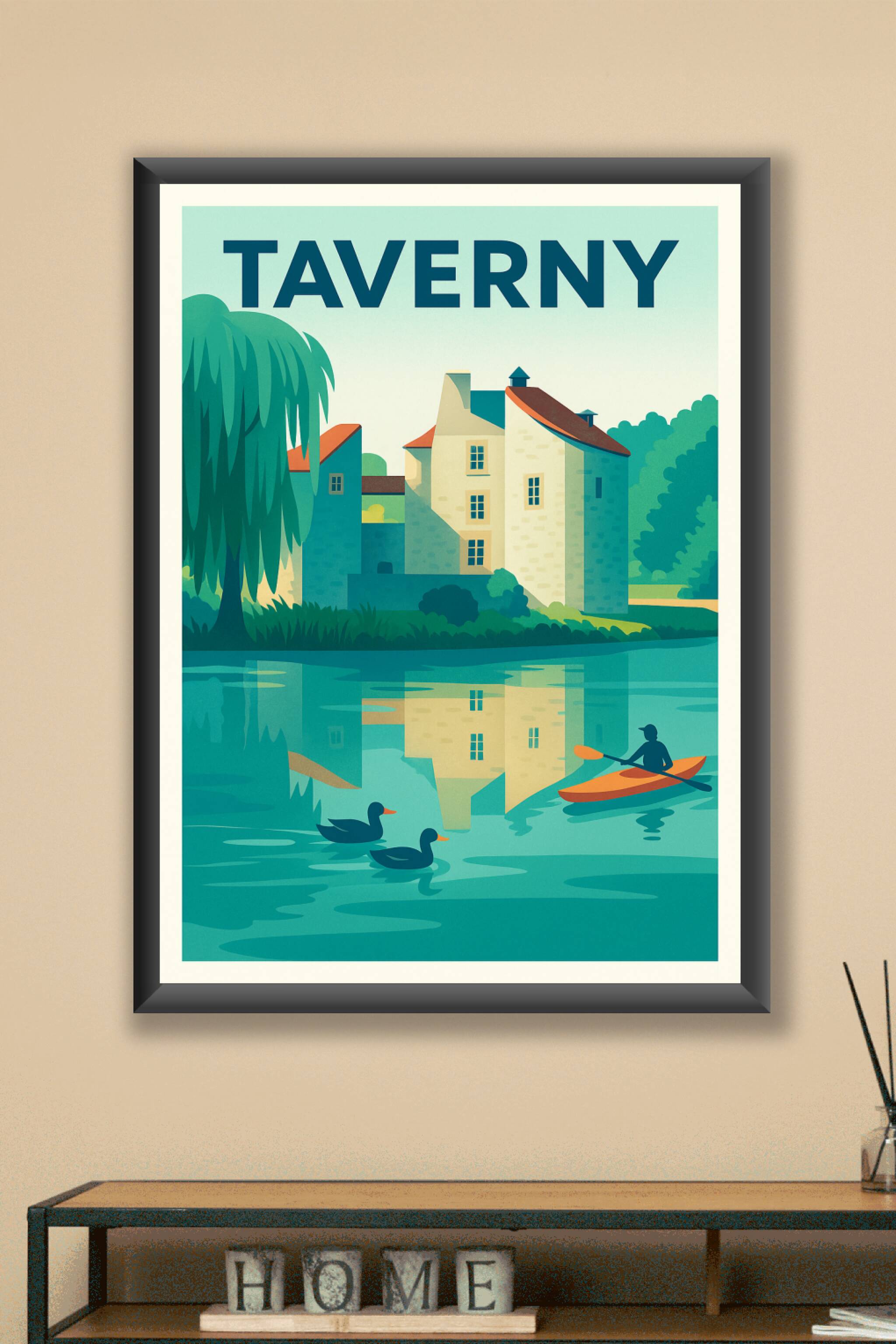 Affiche Taverny — Charme et sérénité au fil de l'eau · poster d'art de Taverny