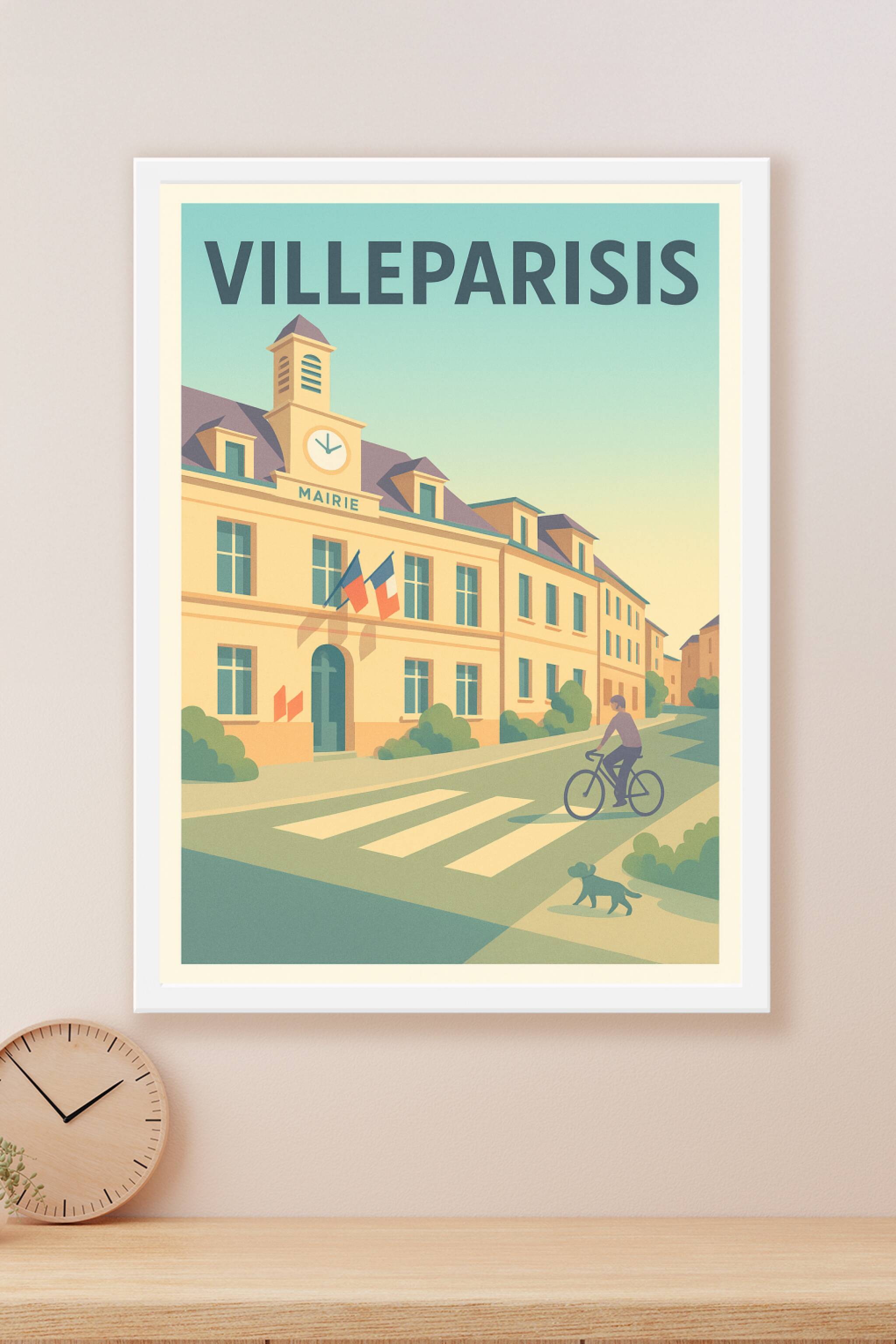 Affiche Paris — Charme et douceur au coin de la mairie · poster d'art de Paris