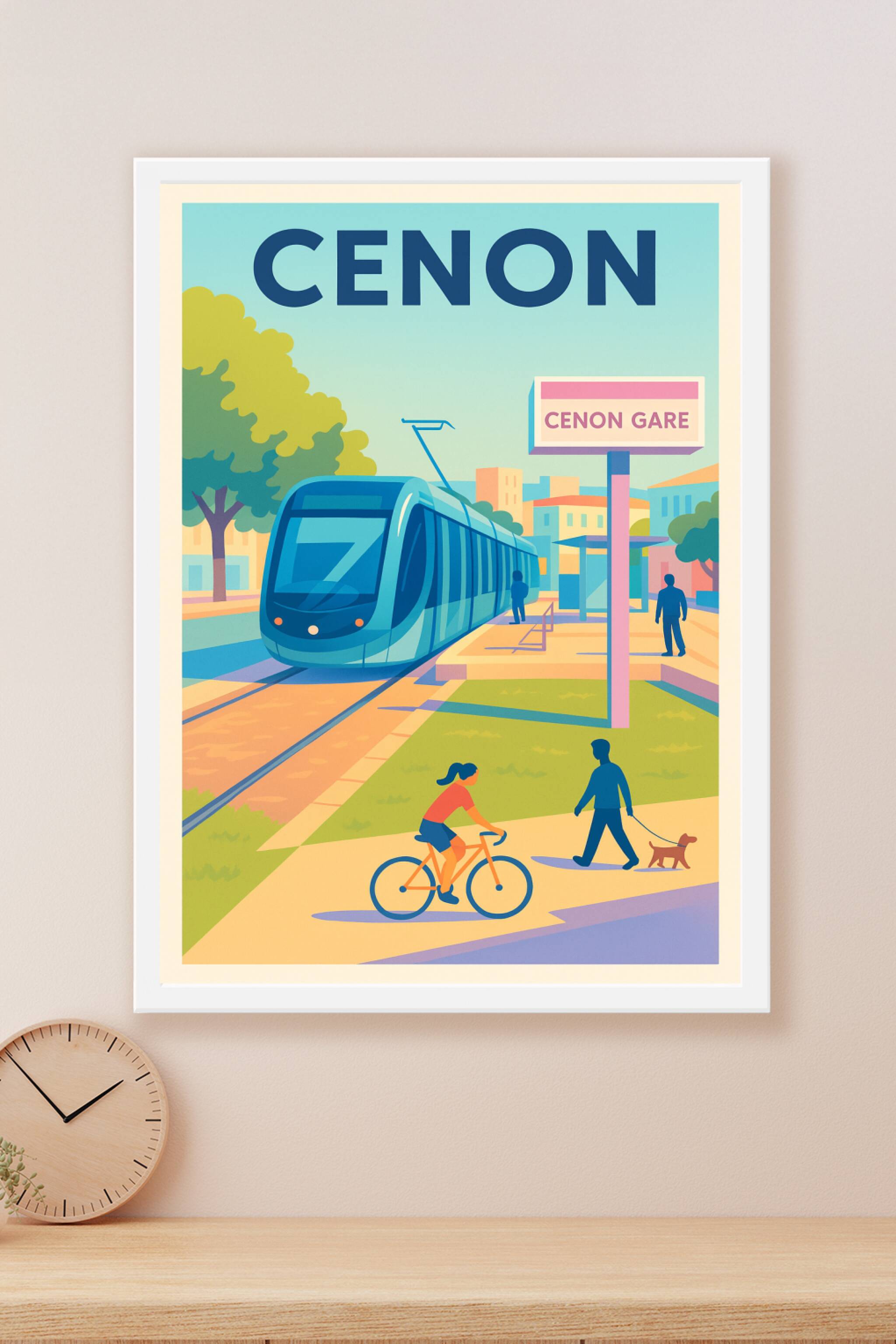 Affiche Cenon — Vie urbaine et mobilité moderne · poster d'art de Cenon
