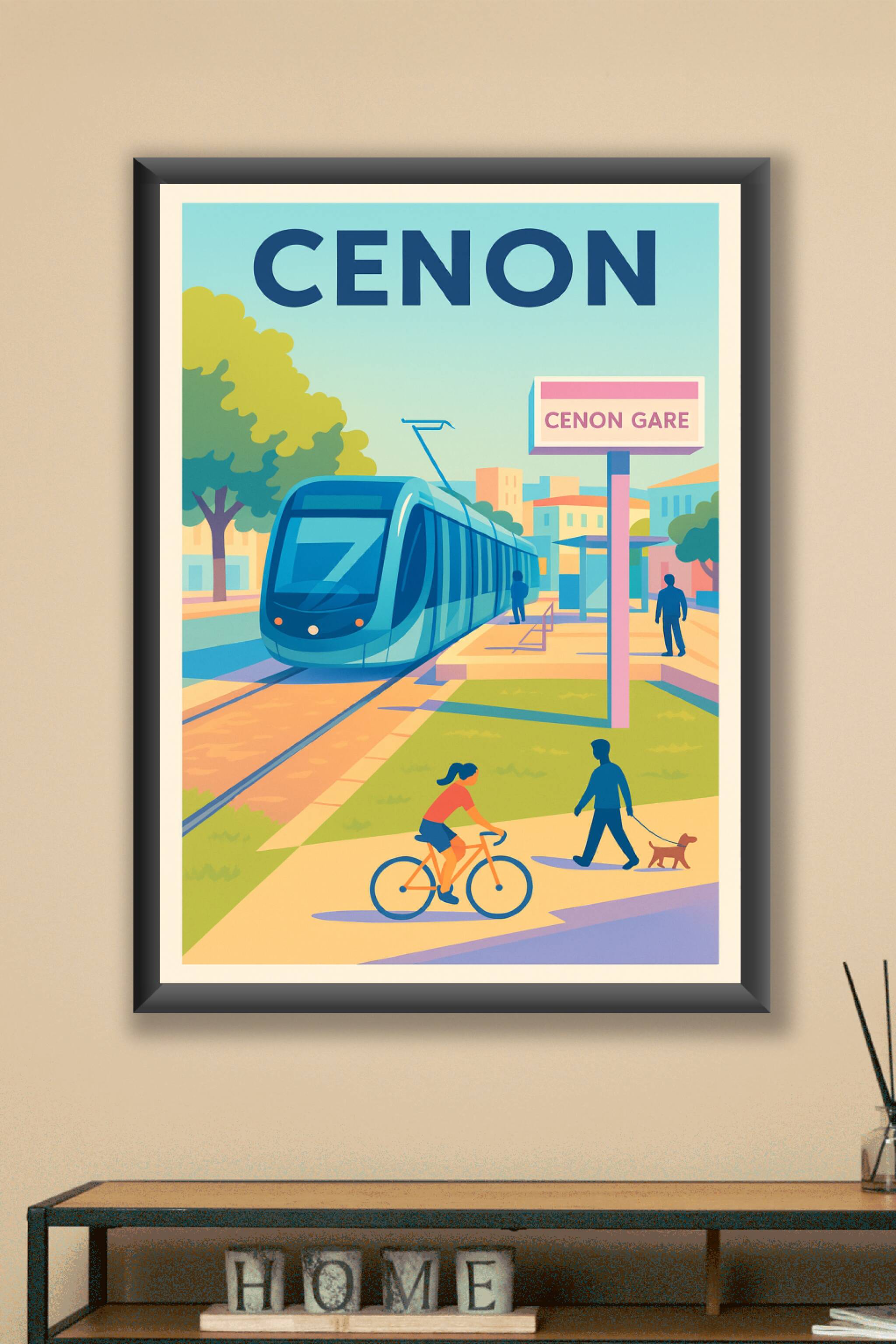 Affiche Cenon — Vie urbaine et mobilité moderne · poster d'art de Cenon